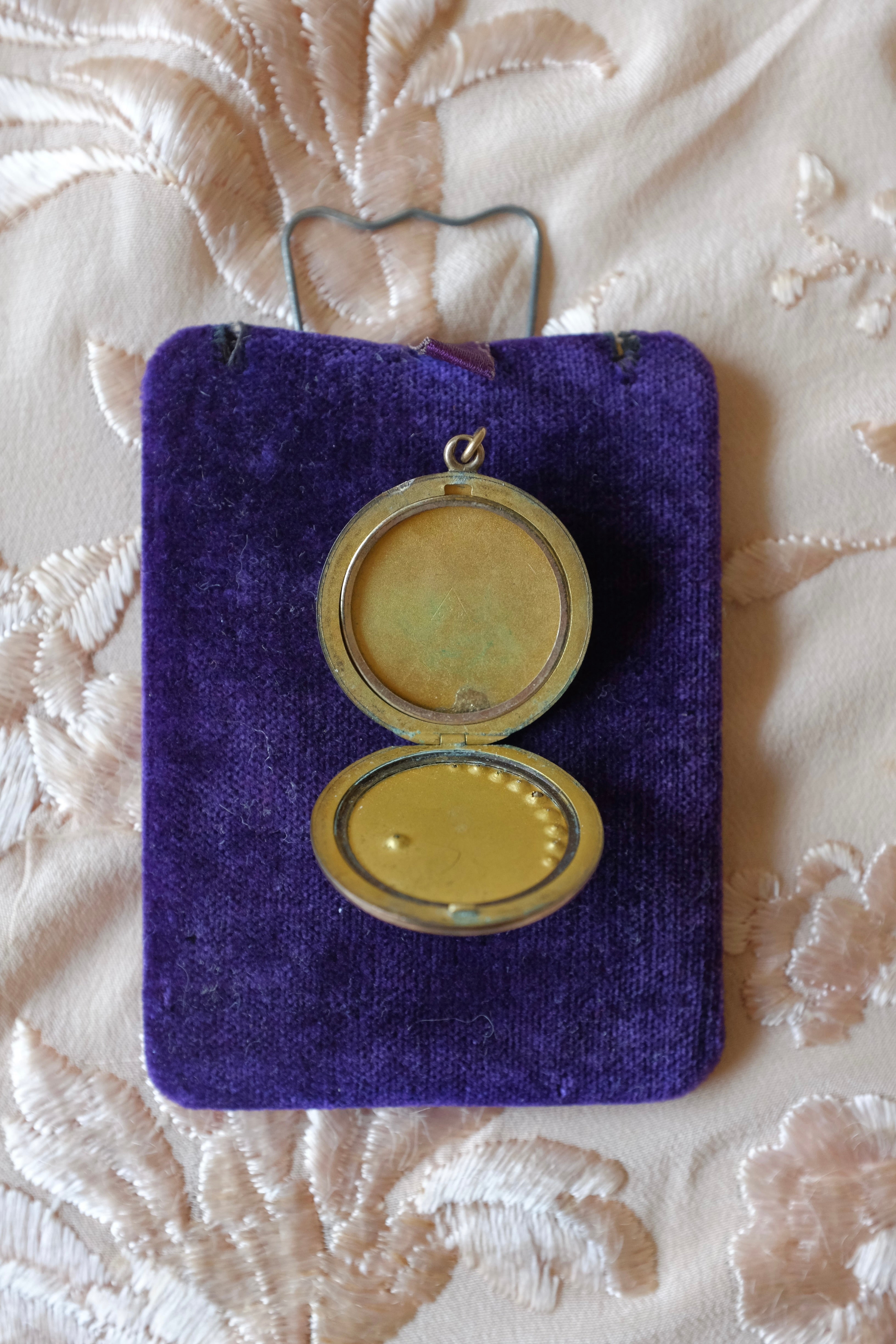 Antique Gold Filled Crescent Moon Locket
