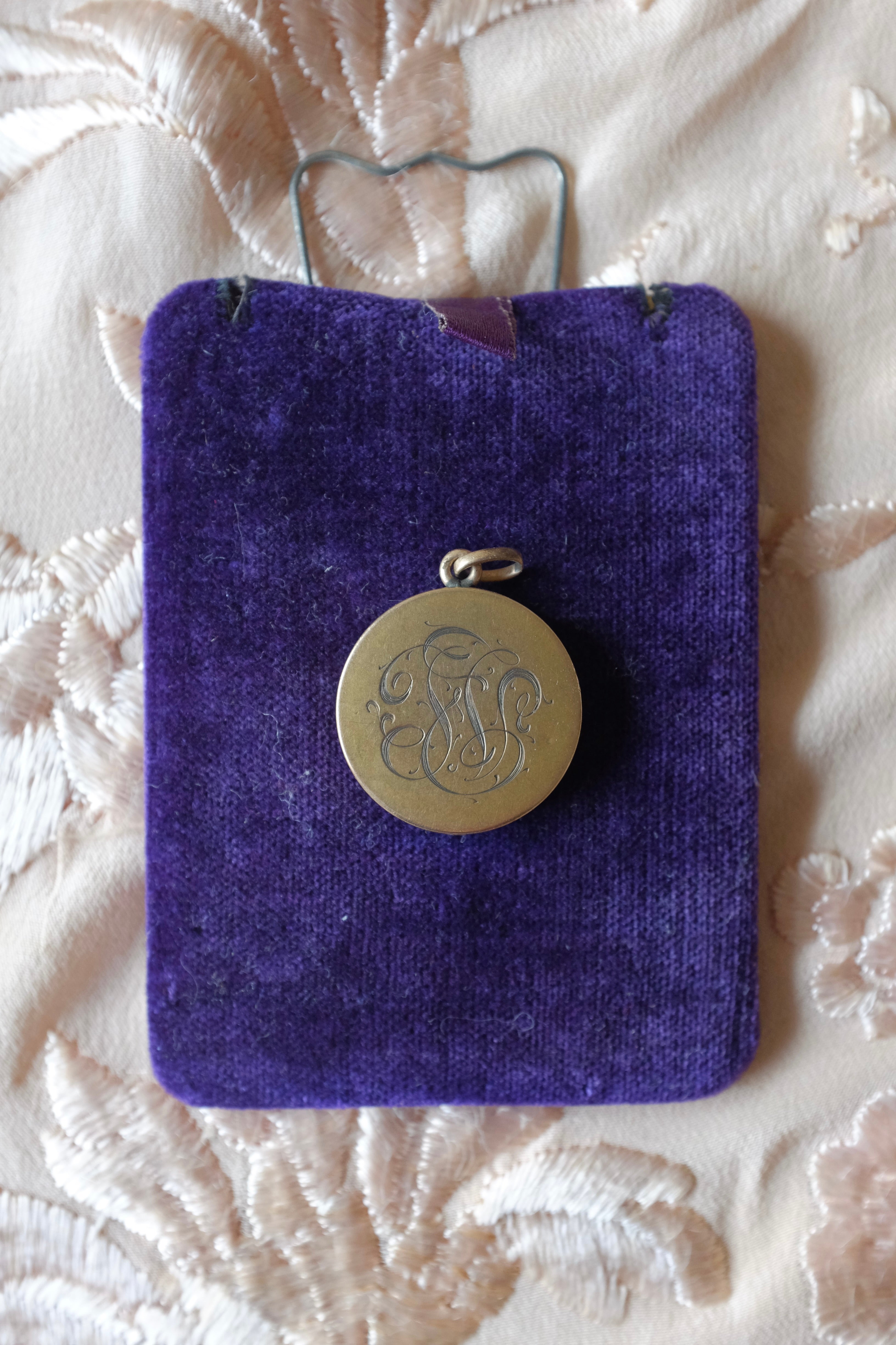 Antique Gold Filled Monogrammed Round Locket