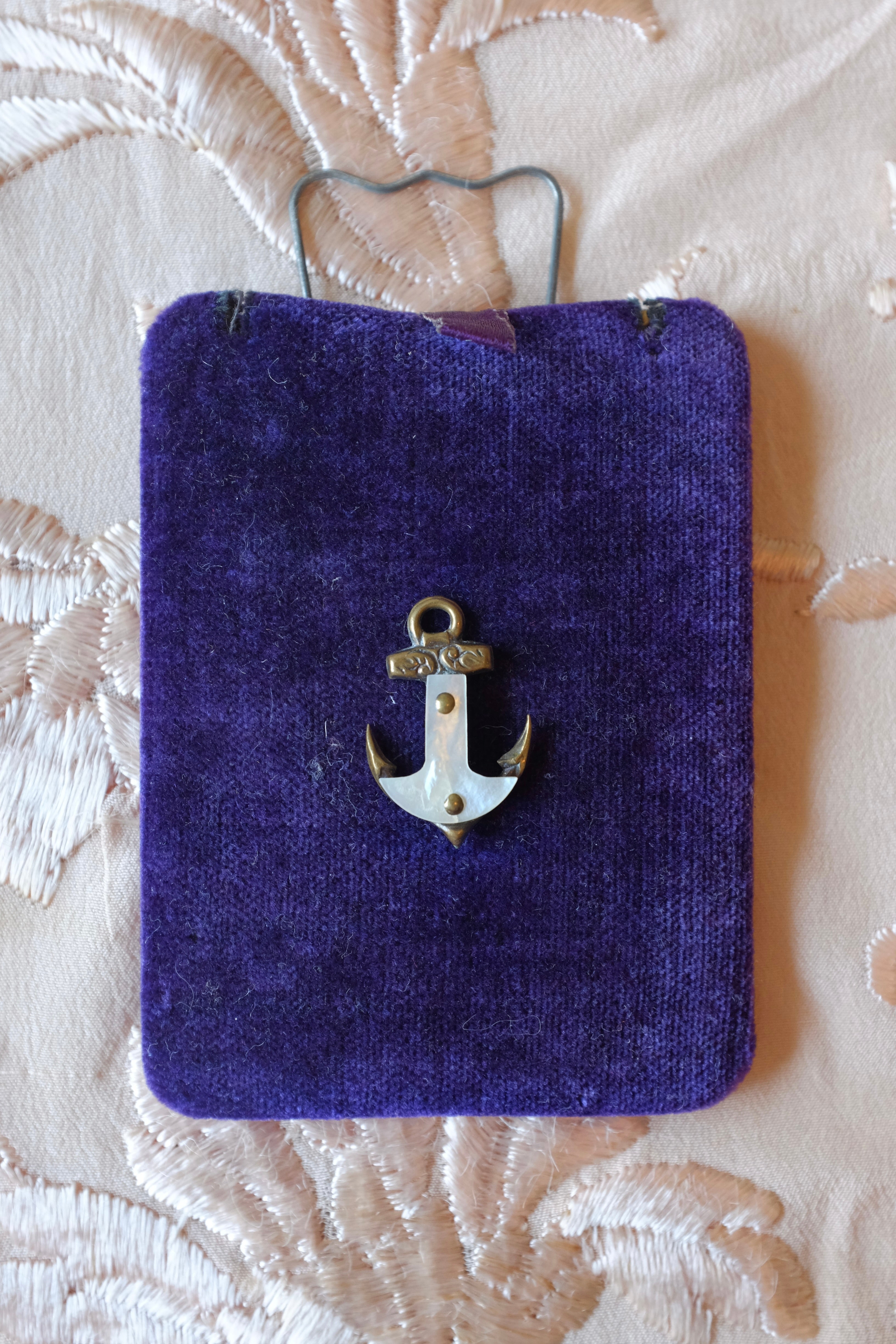 Antique Mother of Pearl Anchor Charm