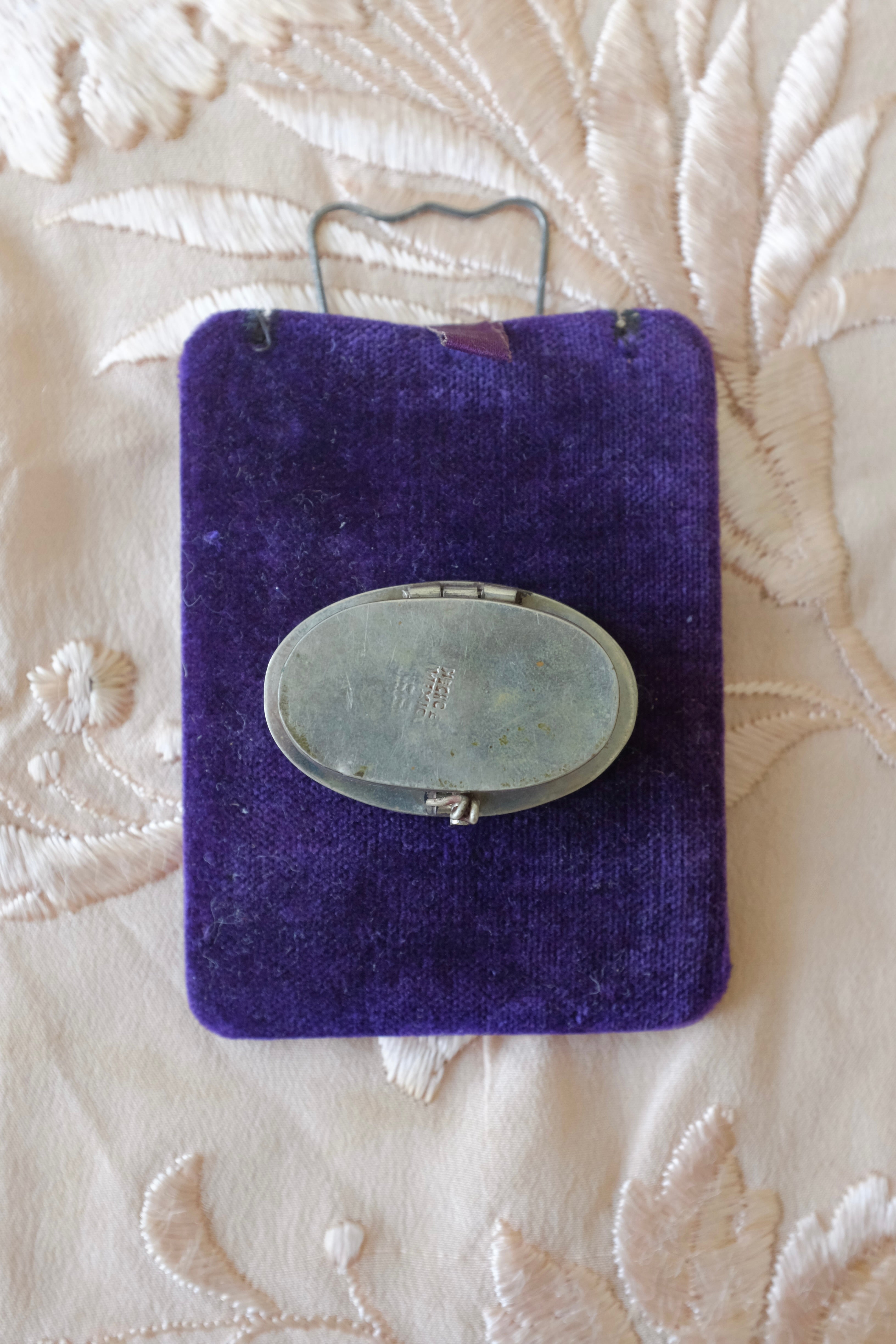 Vintage Silver Abalone Pillbox
