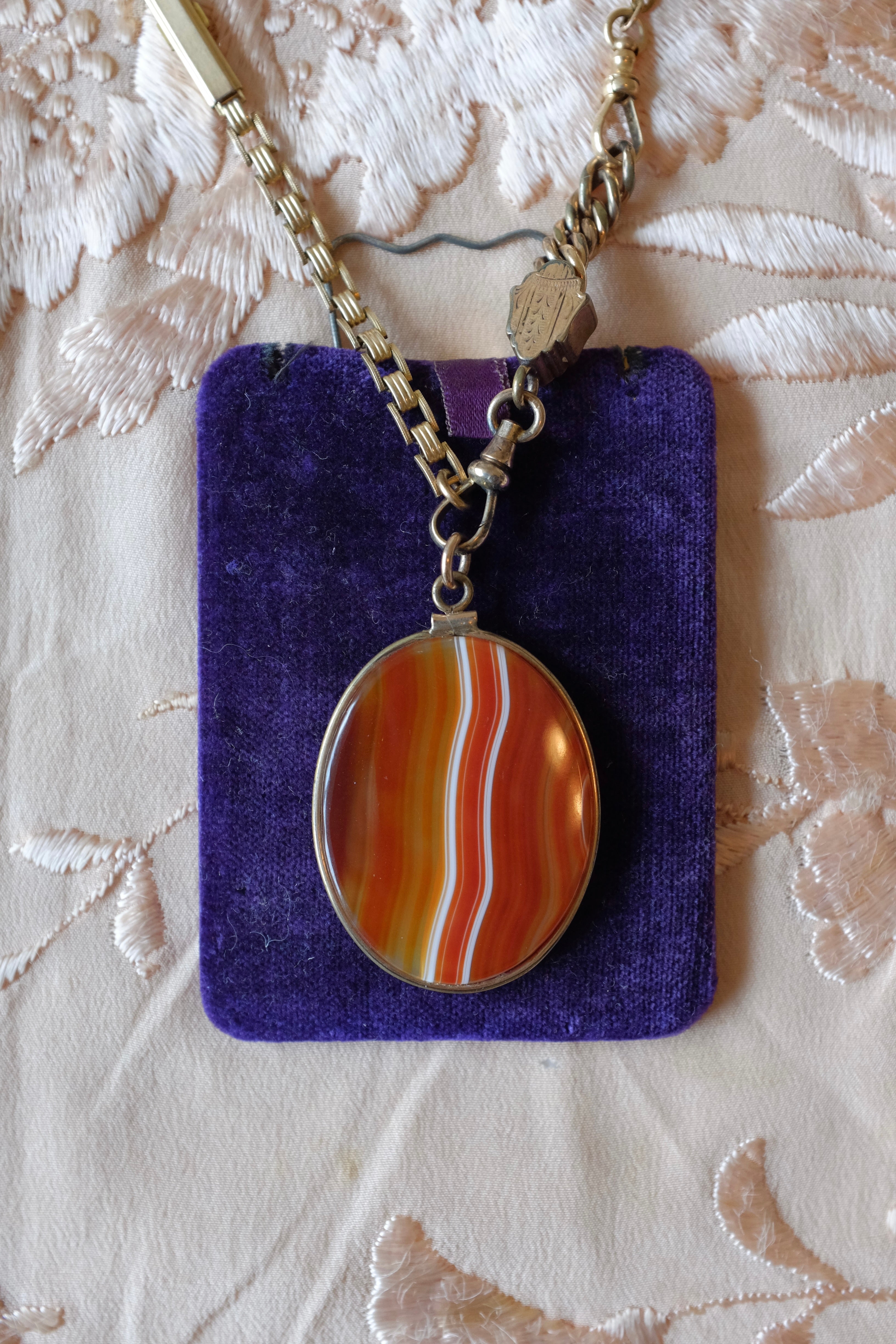 Banded Agate Drop Necklace