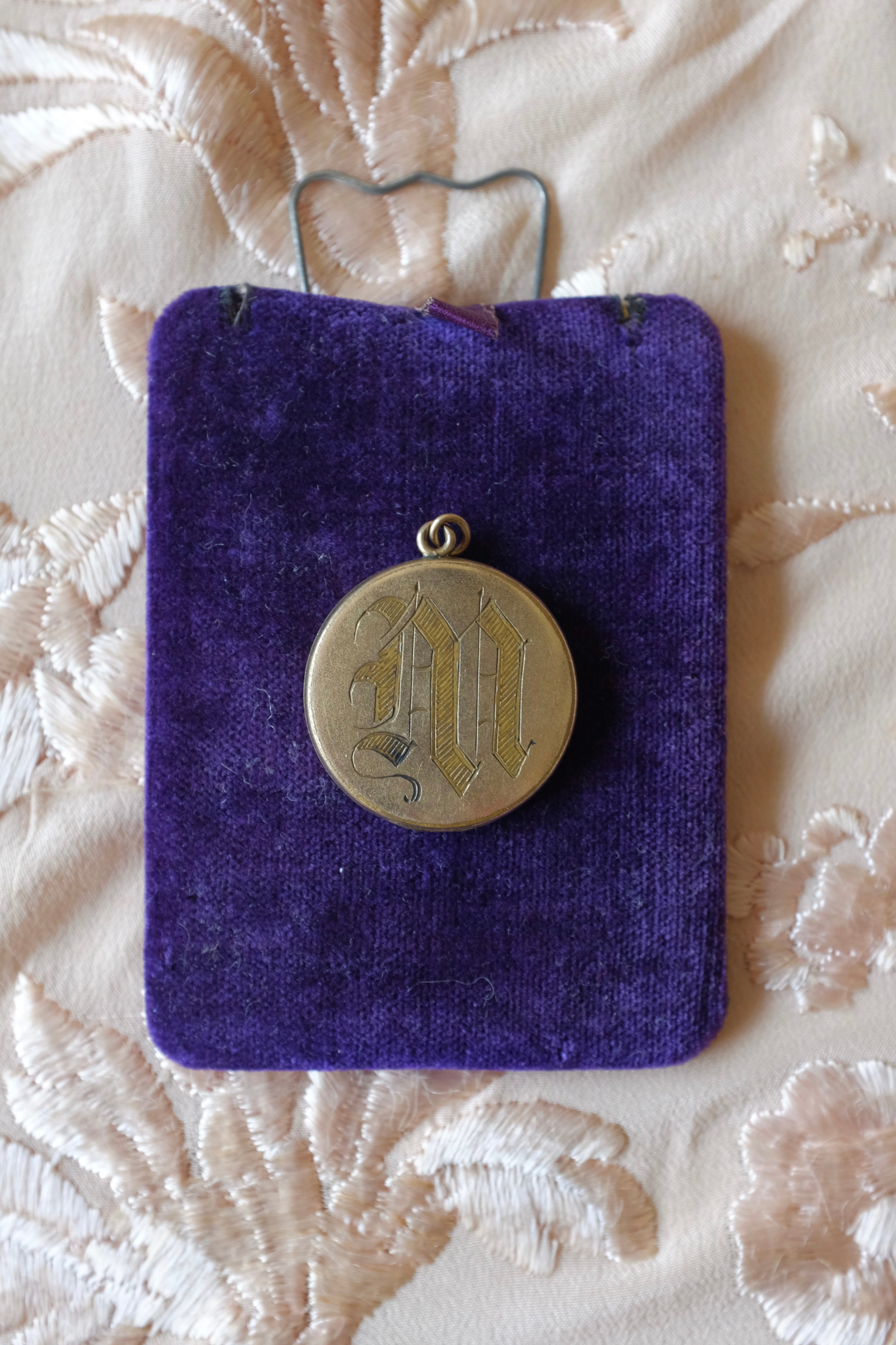 Antique Gold Filled Crescent Moon Locket