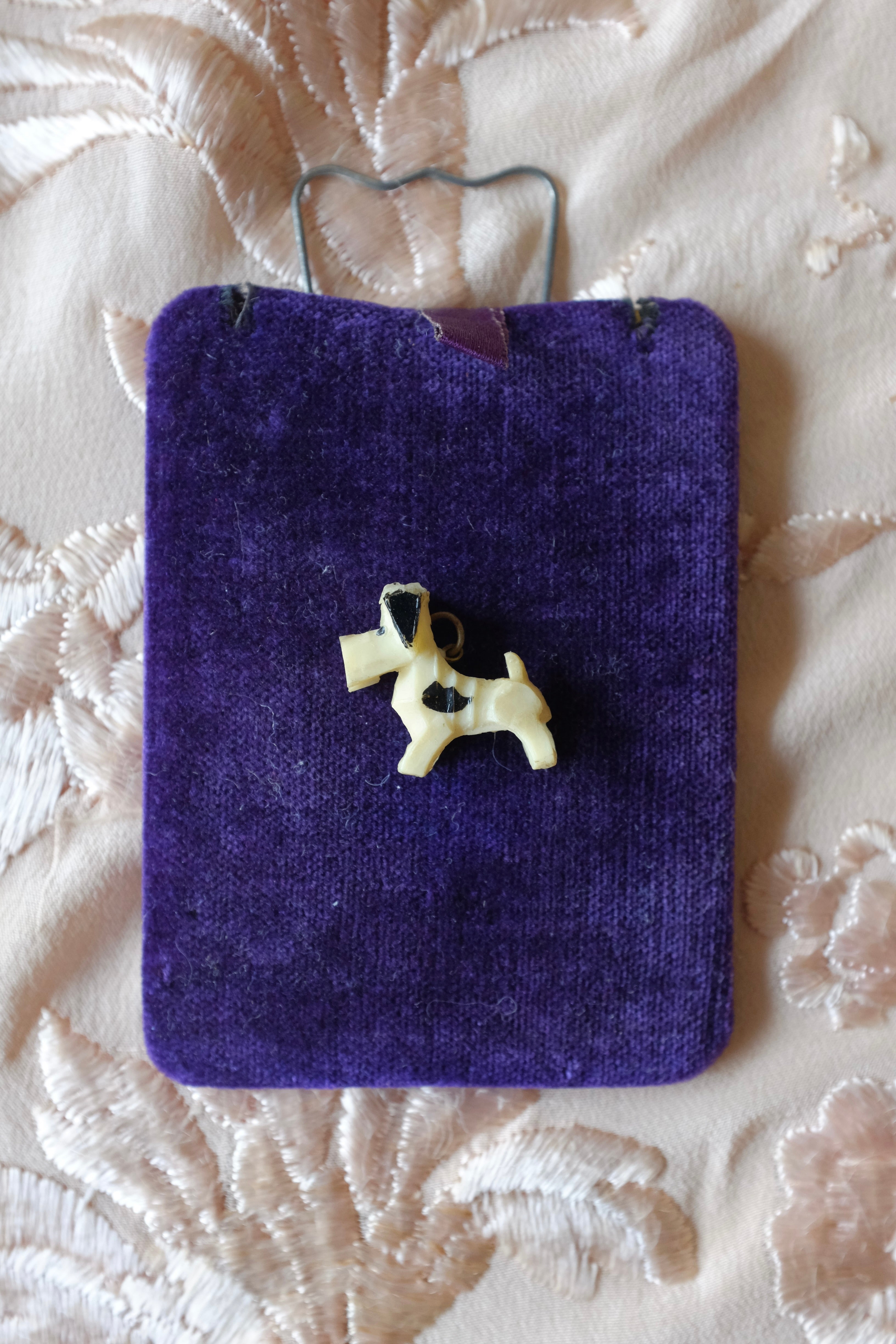 Vintage Celluloid Spotted Dog Charm