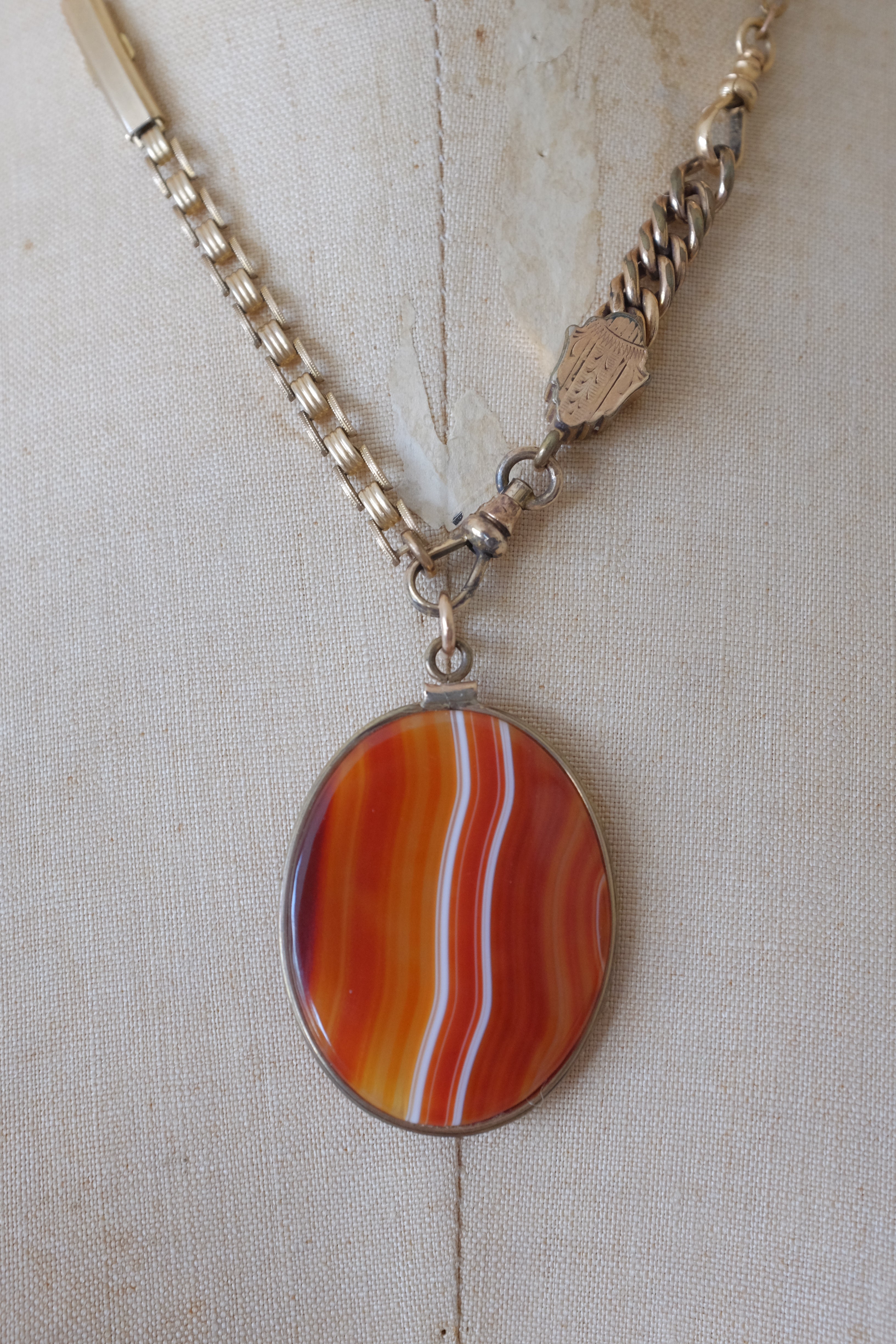 Banded Agate Drop Necklace