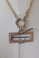 Antique Victorian Sash Floral Buckle & T-Bar Necklace