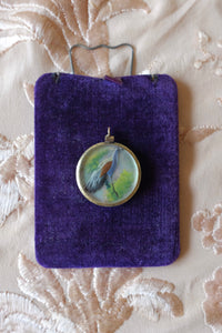 Antique Gold Filled Double Sided Bird Feather Pendant