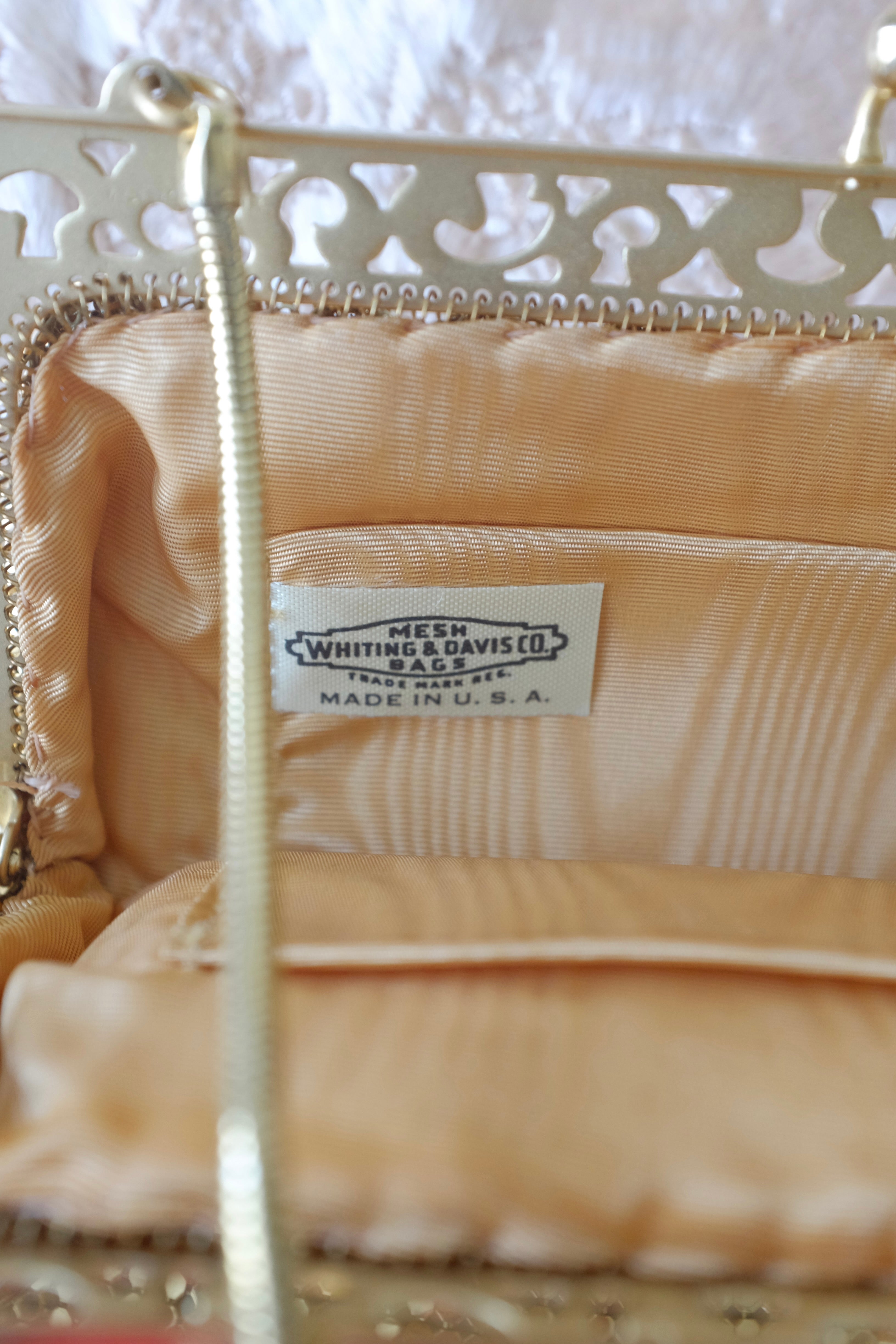 Vintage Gold Metal Mesh & Gold Chain Handle Bag