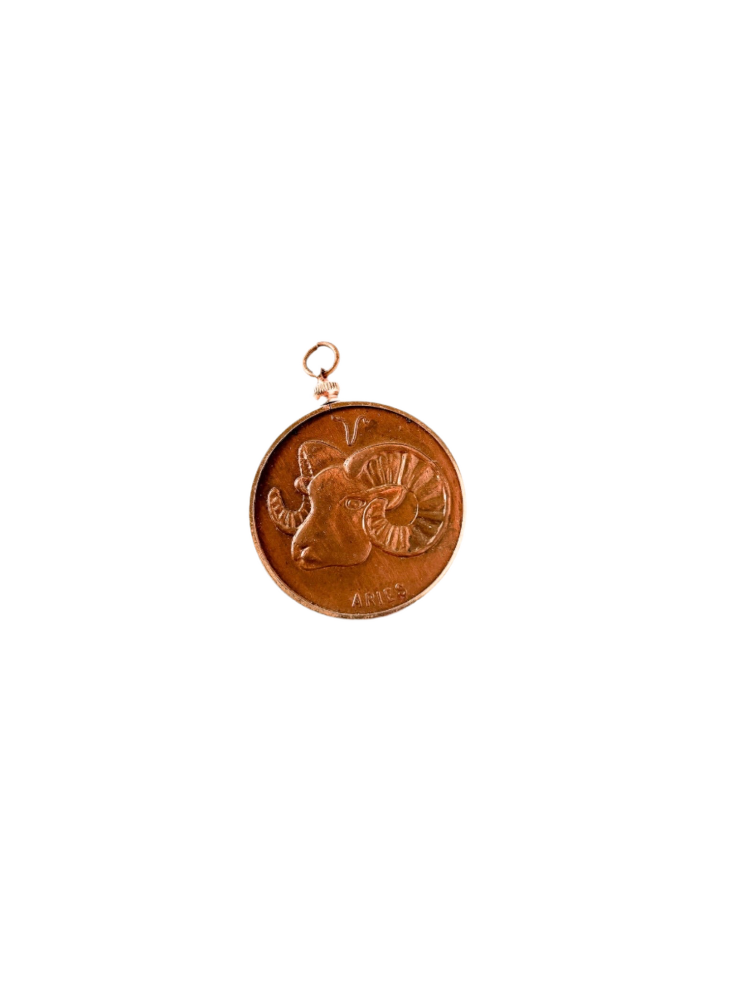 Vintage Large Aries Coin Pendant