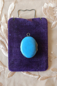 Antique Blue Enamel Mourning Locket