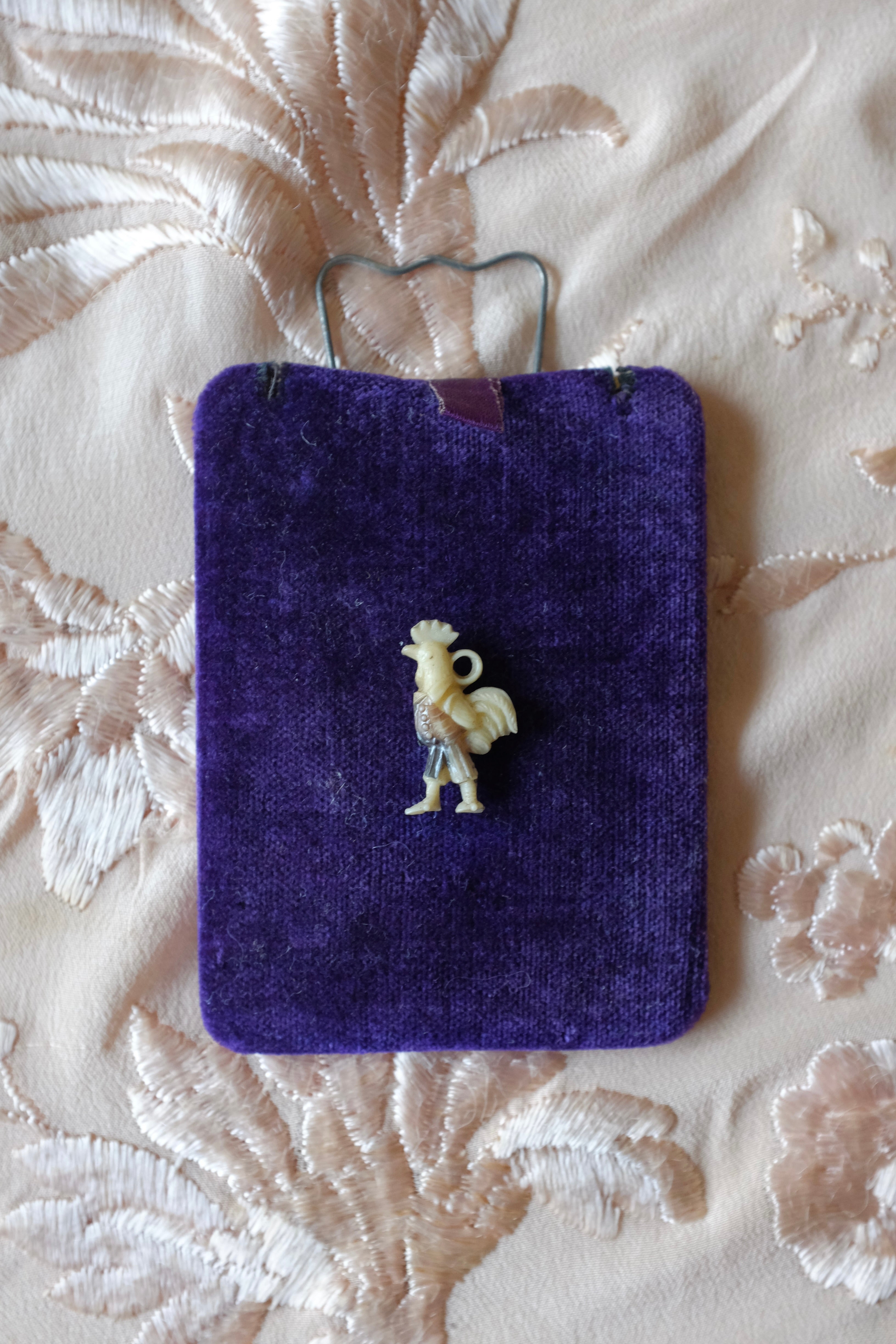 Vintage Celluloid Fancy Rooster Charm