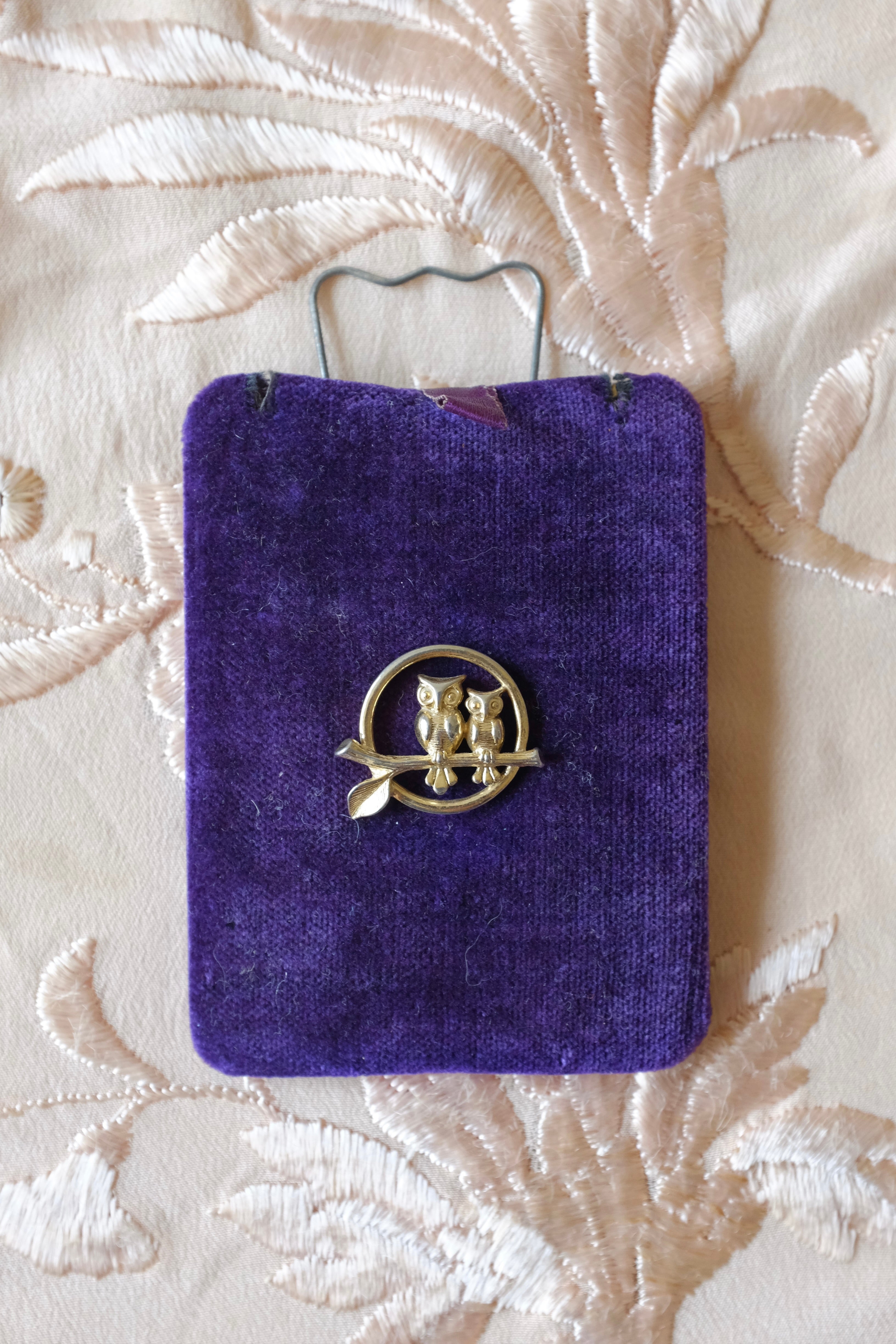 Vintage Perching Owls Pin