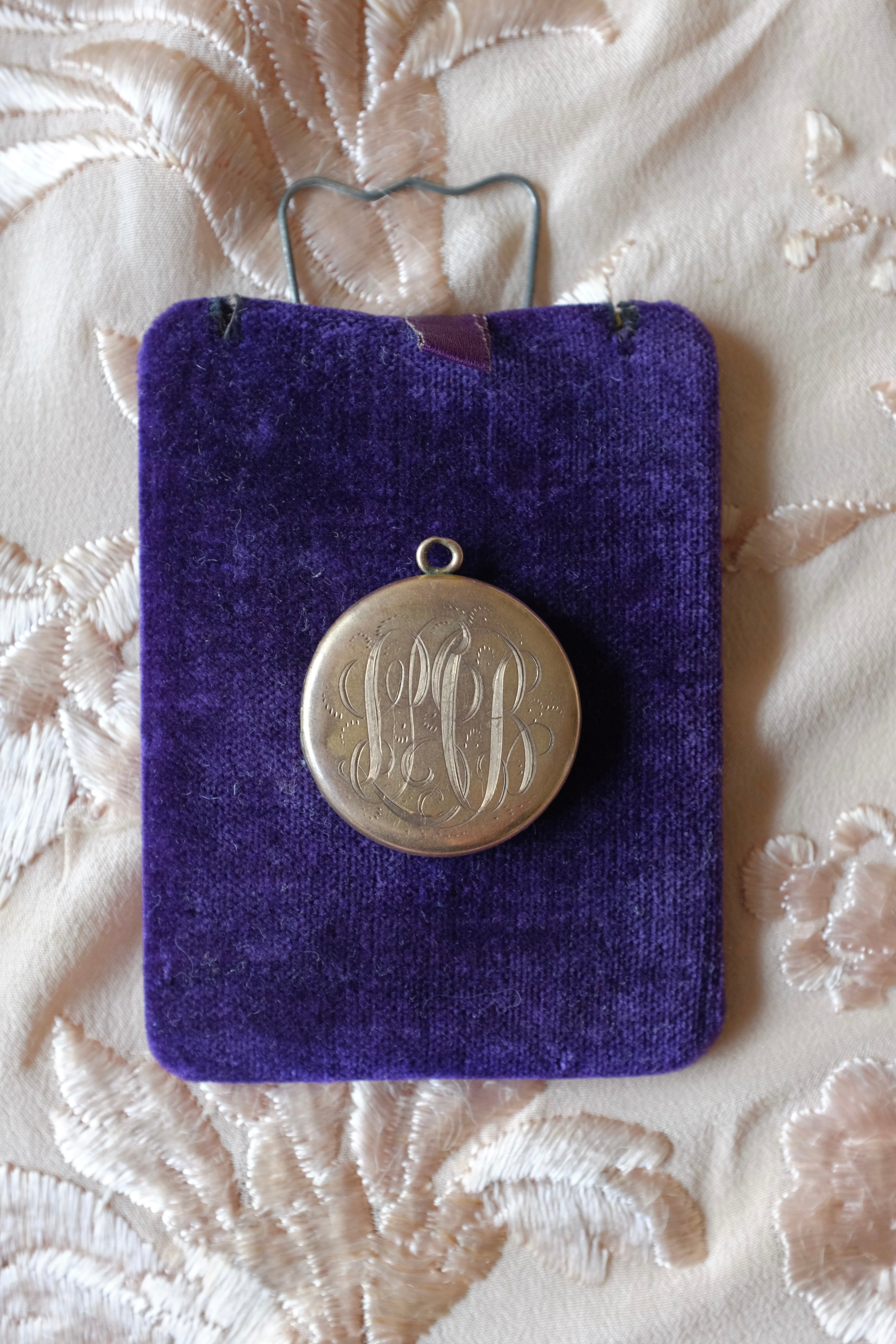 Antique Gold Filled Monogrammed Round Locket