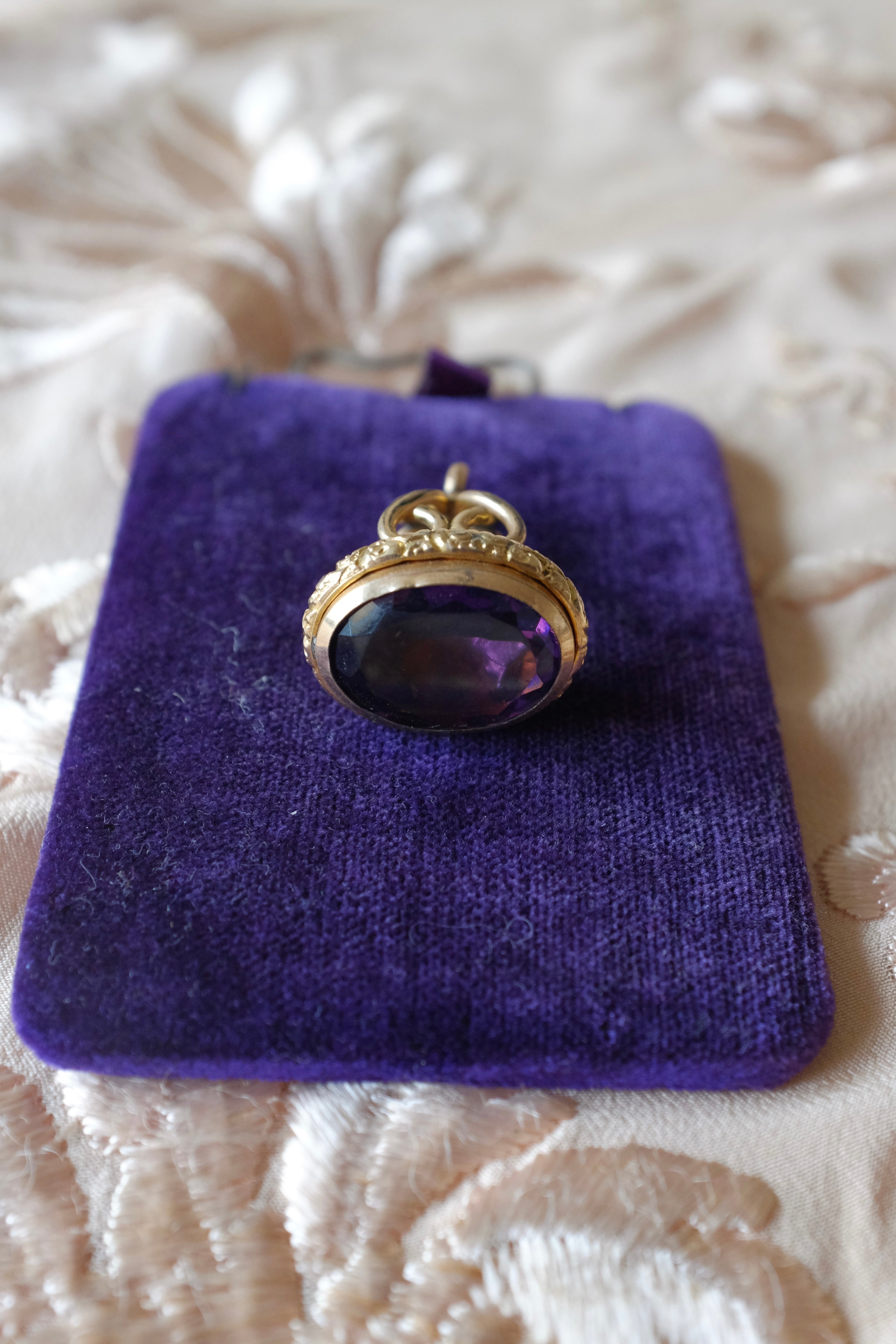 Antique Amethyst Glass Fob