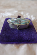Vintage Silver Abalone Pillbox