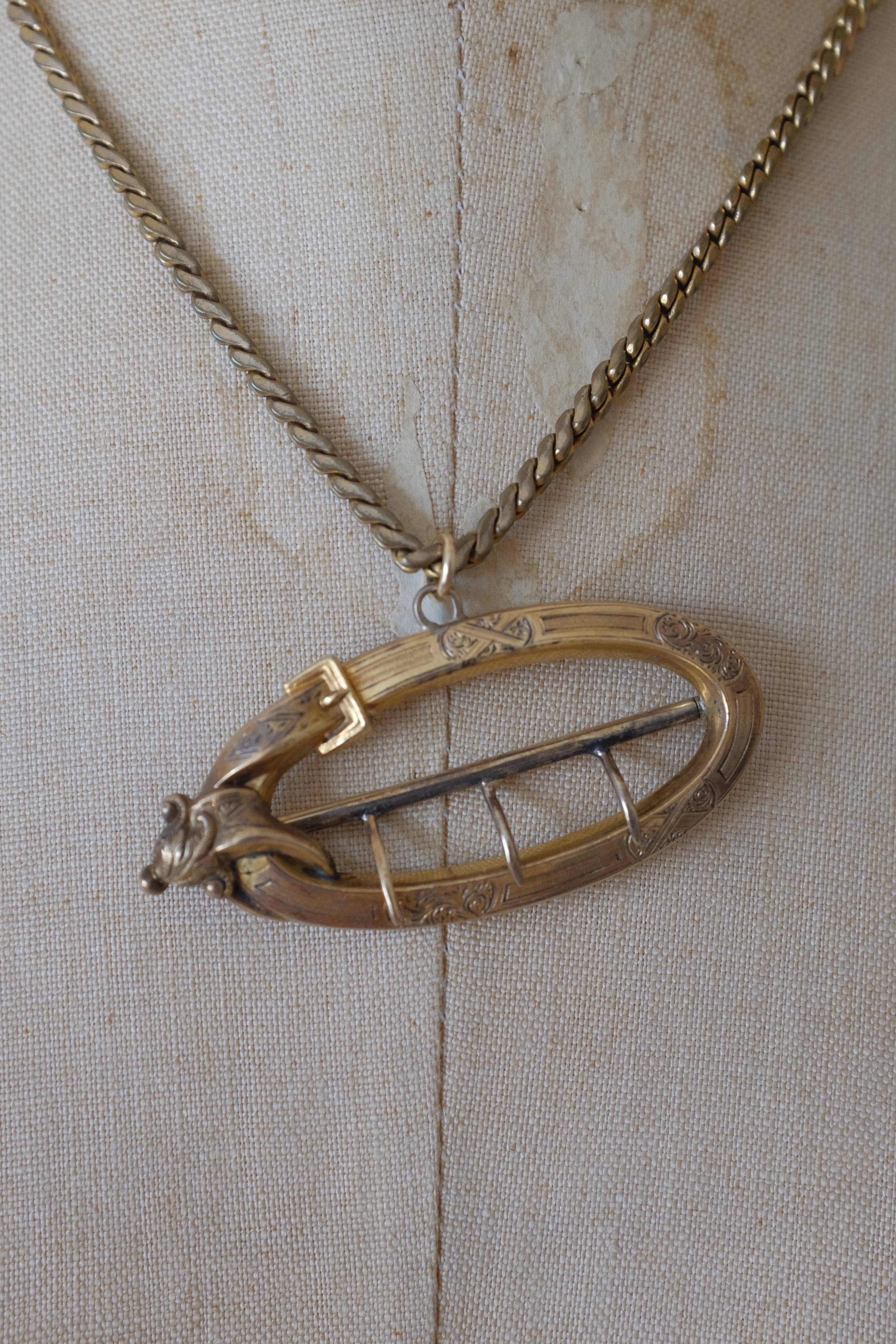 Antique Victorian Sash Buckle Necklace