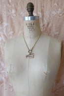 Antique Victorian Sash Floral Buckle & T-Bar Necklace