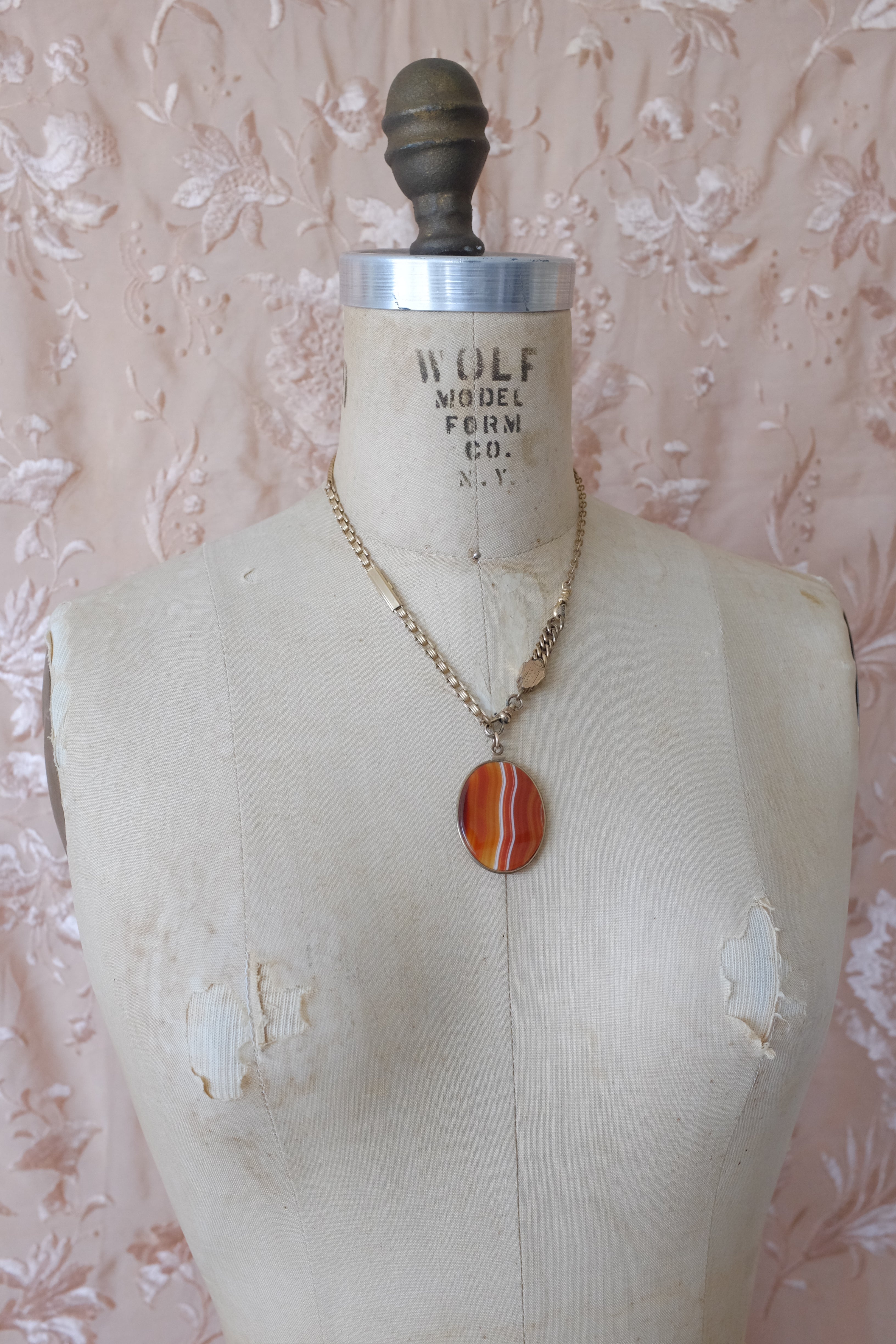 Banded Agate Drop Necklace