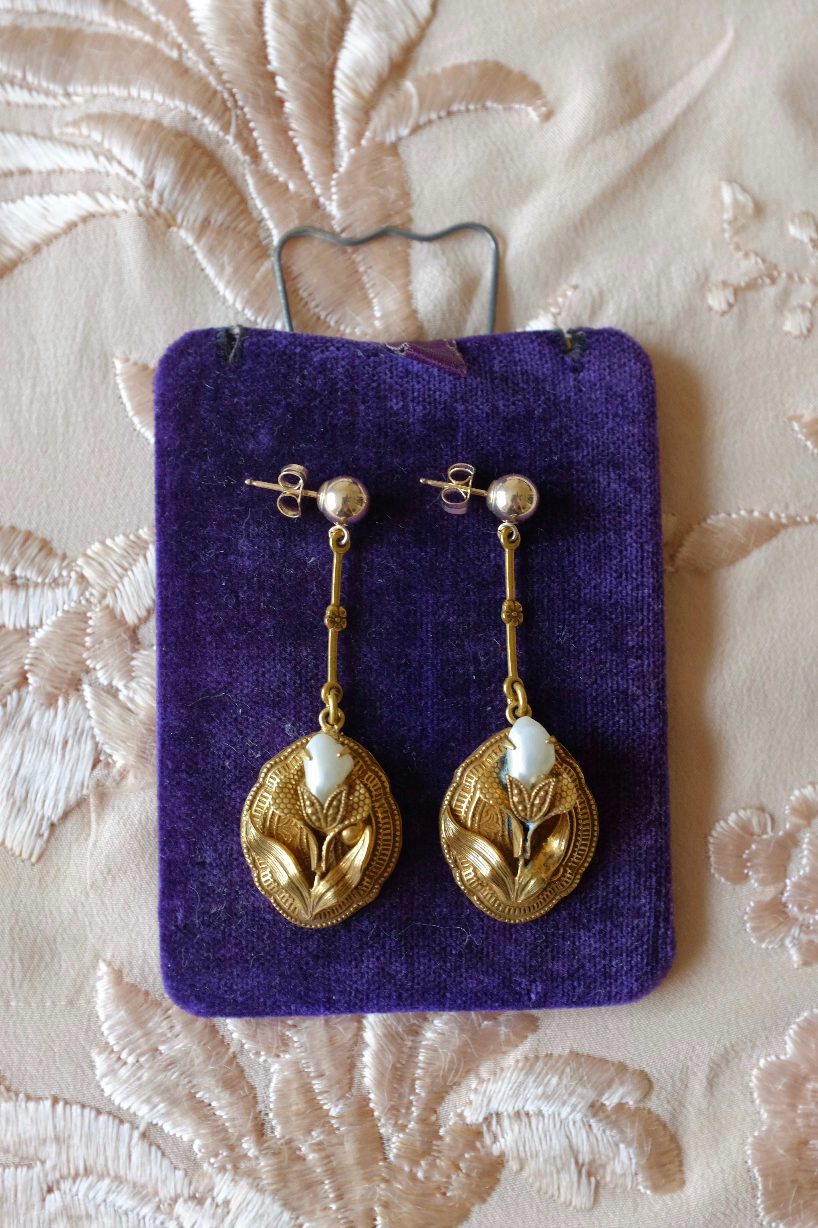 Pearl Petal Earrings