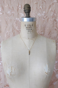 Antique French 18K & Ruby Set Key Necklace