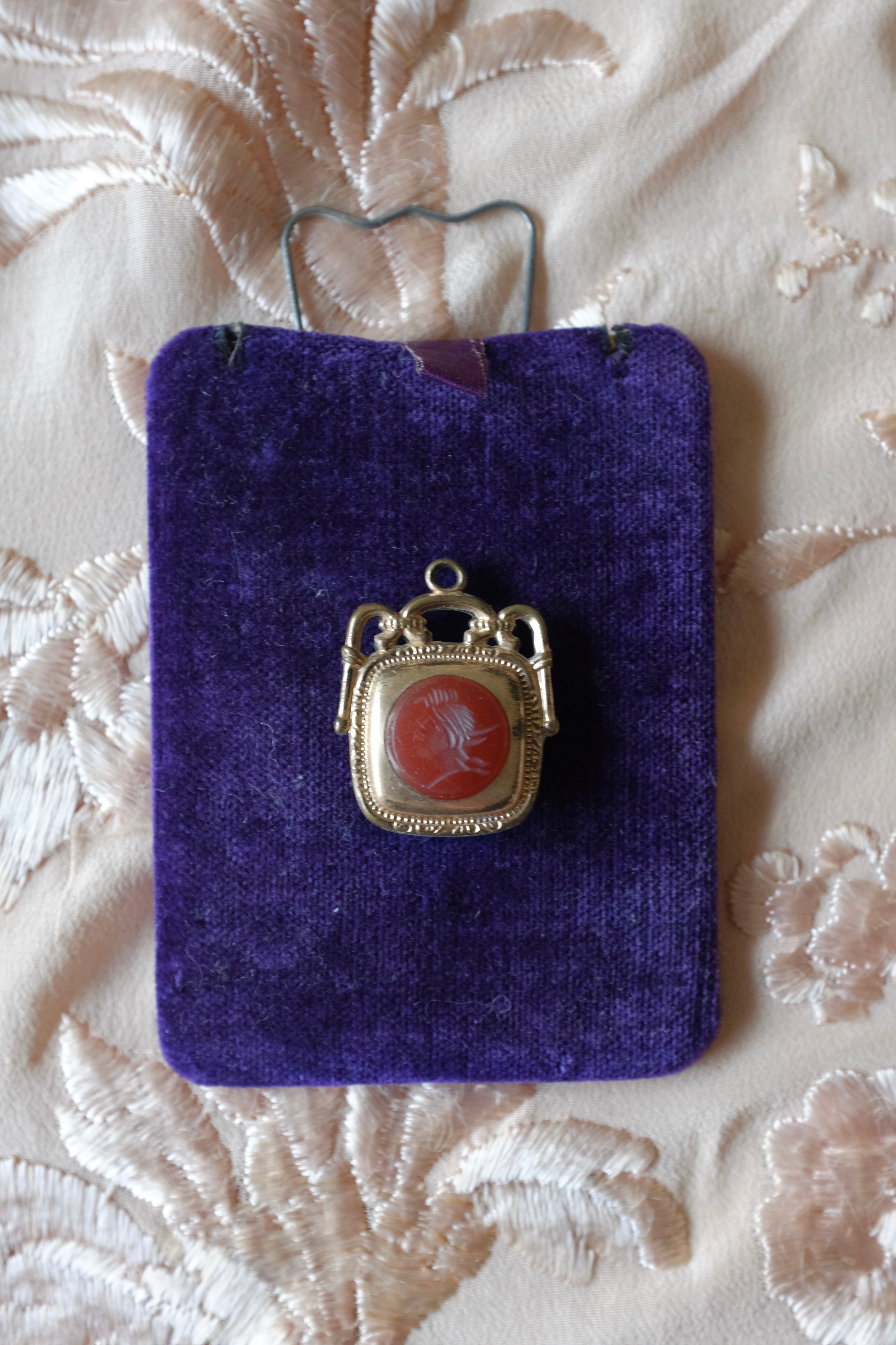 Antique Carnelian Roman Intaglio Cameo Fob
