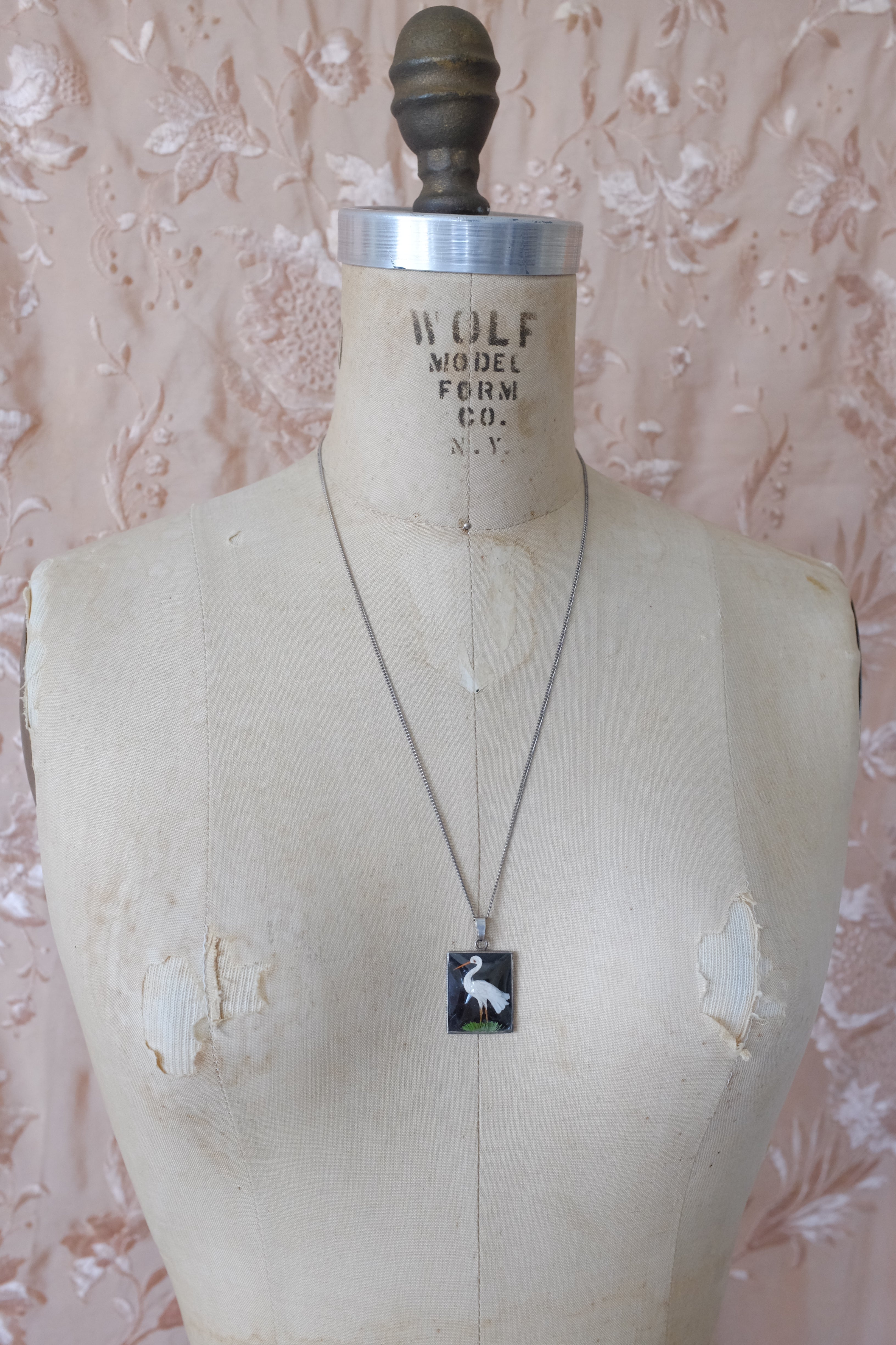 Vintage Sterling Bird Feather Necklace