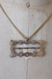 Antique Geo Sash Buckle Pendant Necklace