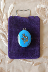 Antique Blue Enamel Mourning Locket