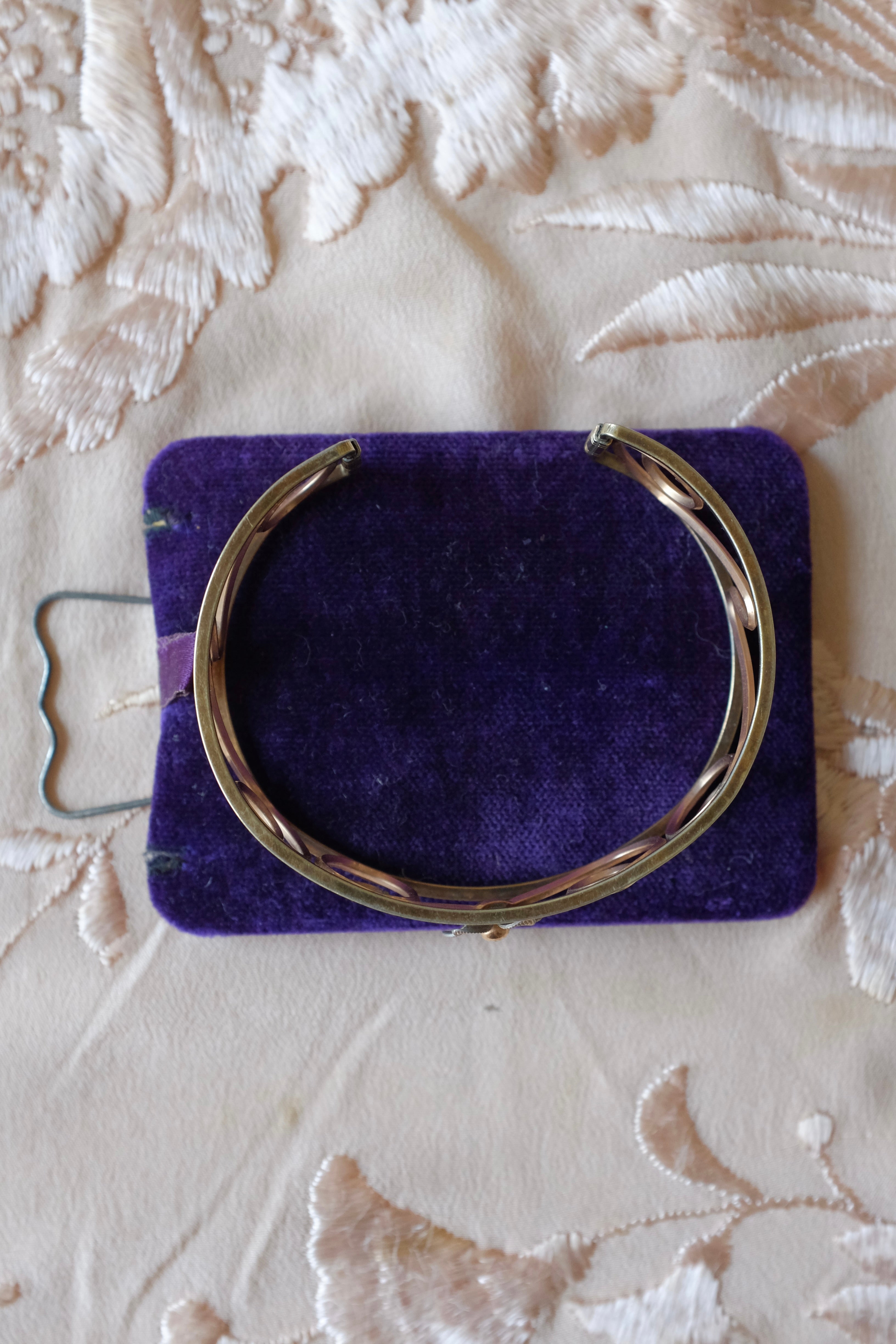 Vintage Filigree Flower Cuff Bracelet
