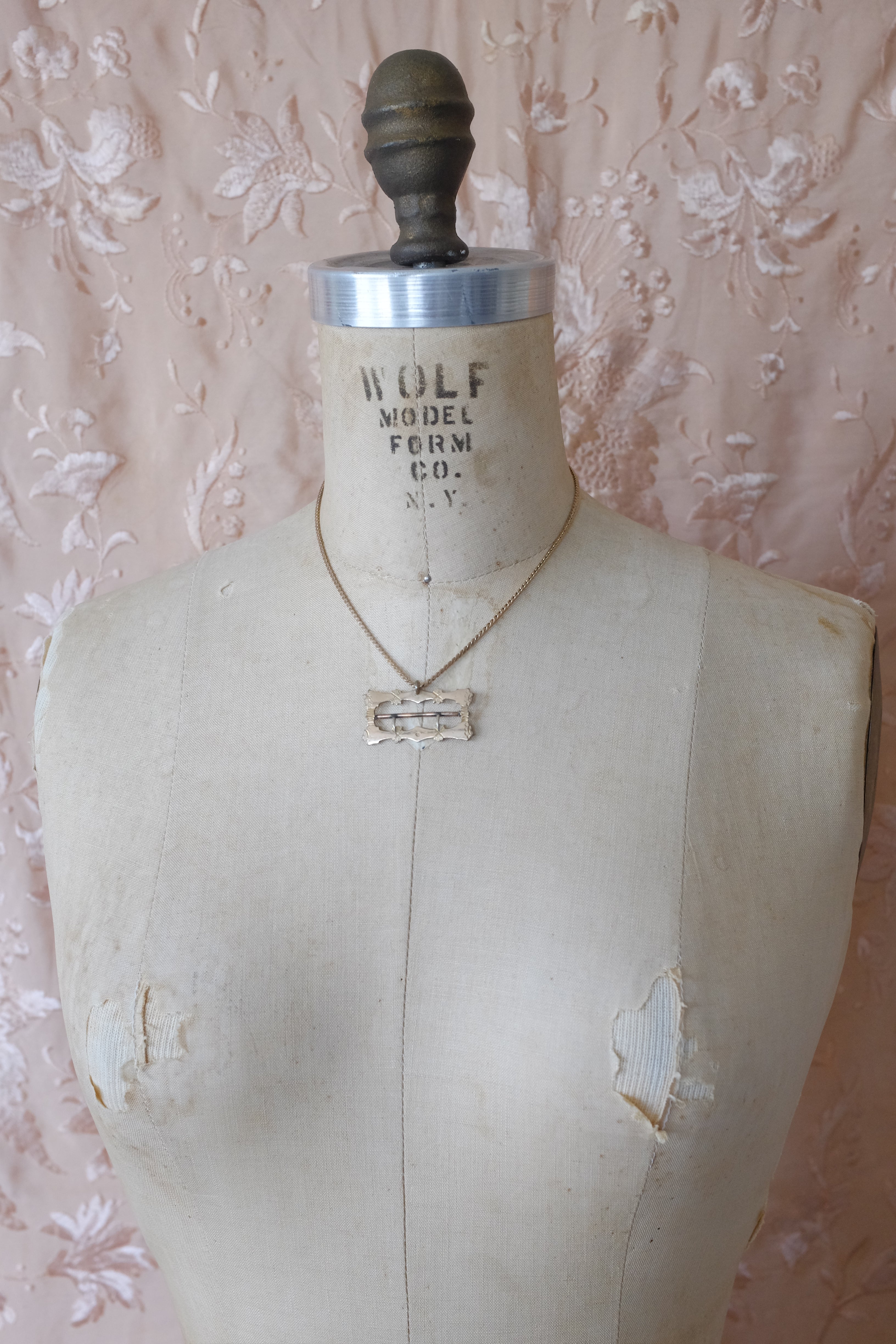 Antique Geo Sash Buckle Pendant Necklace