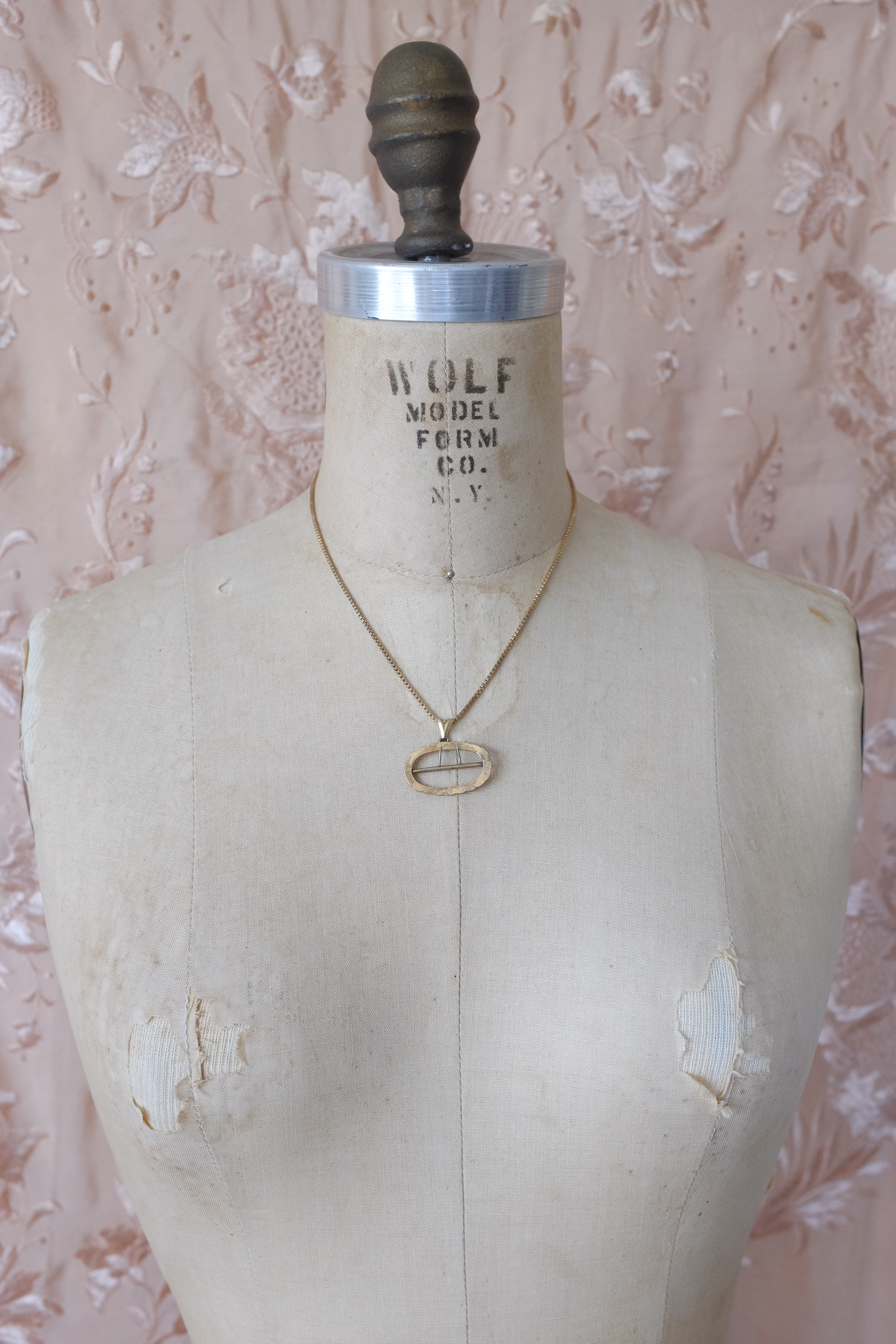 Antique Mini Sash Buckle Pendant Necklace