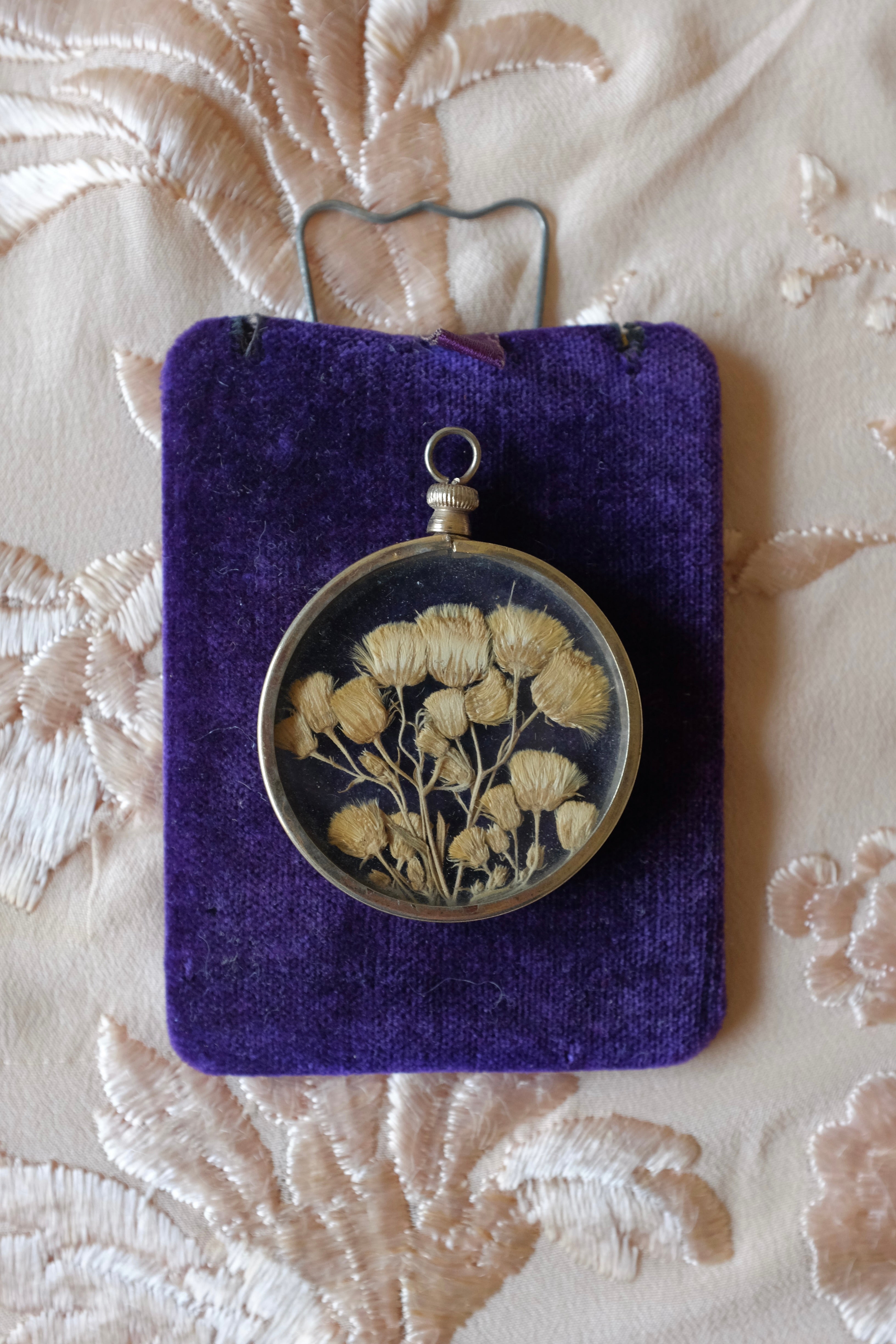 Vintage Pressed Floral Pendant