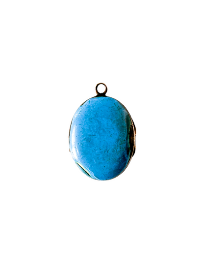 Antique Blue Enamel Mourning Locket