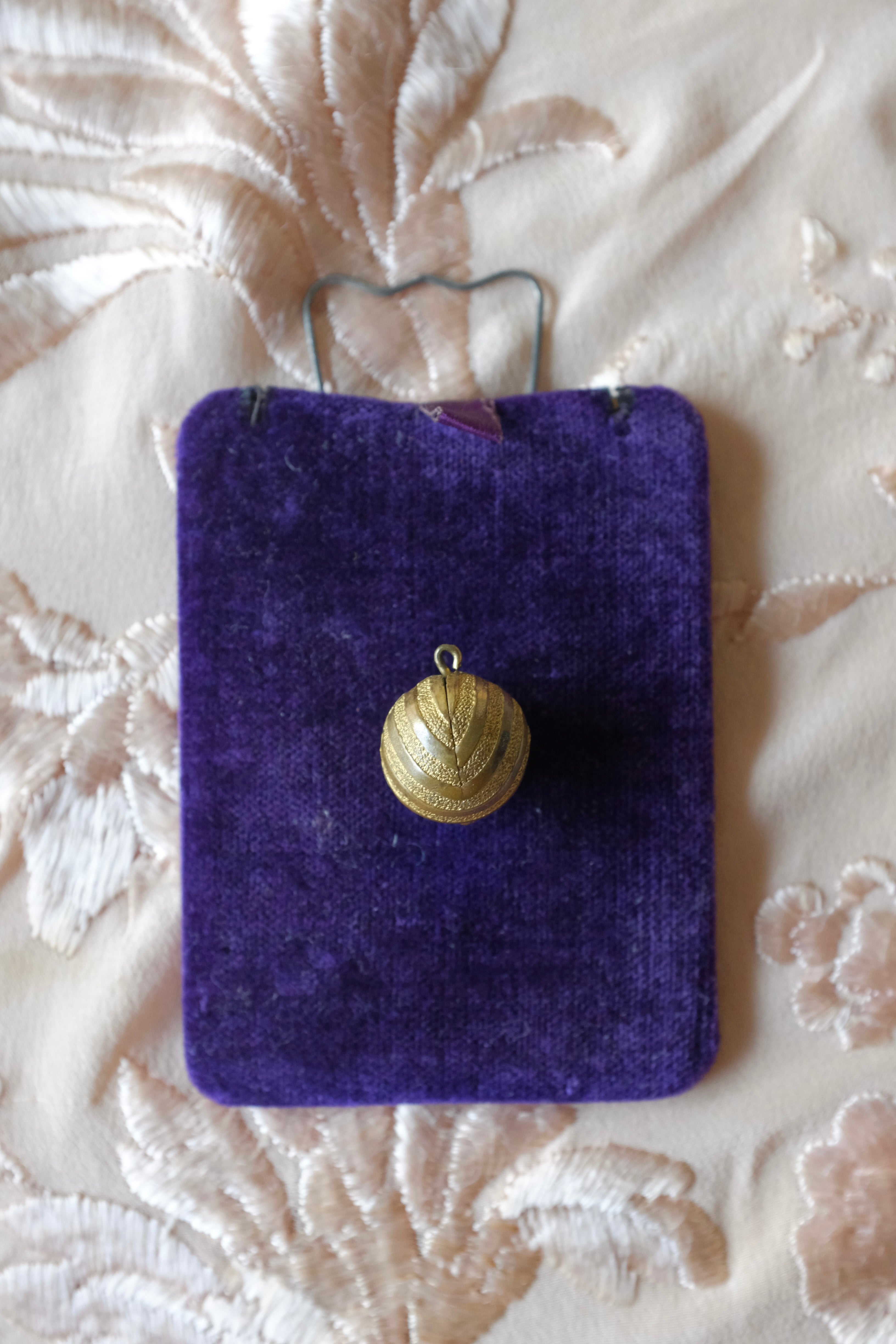 Vintage Hollow Striped Ball Charm