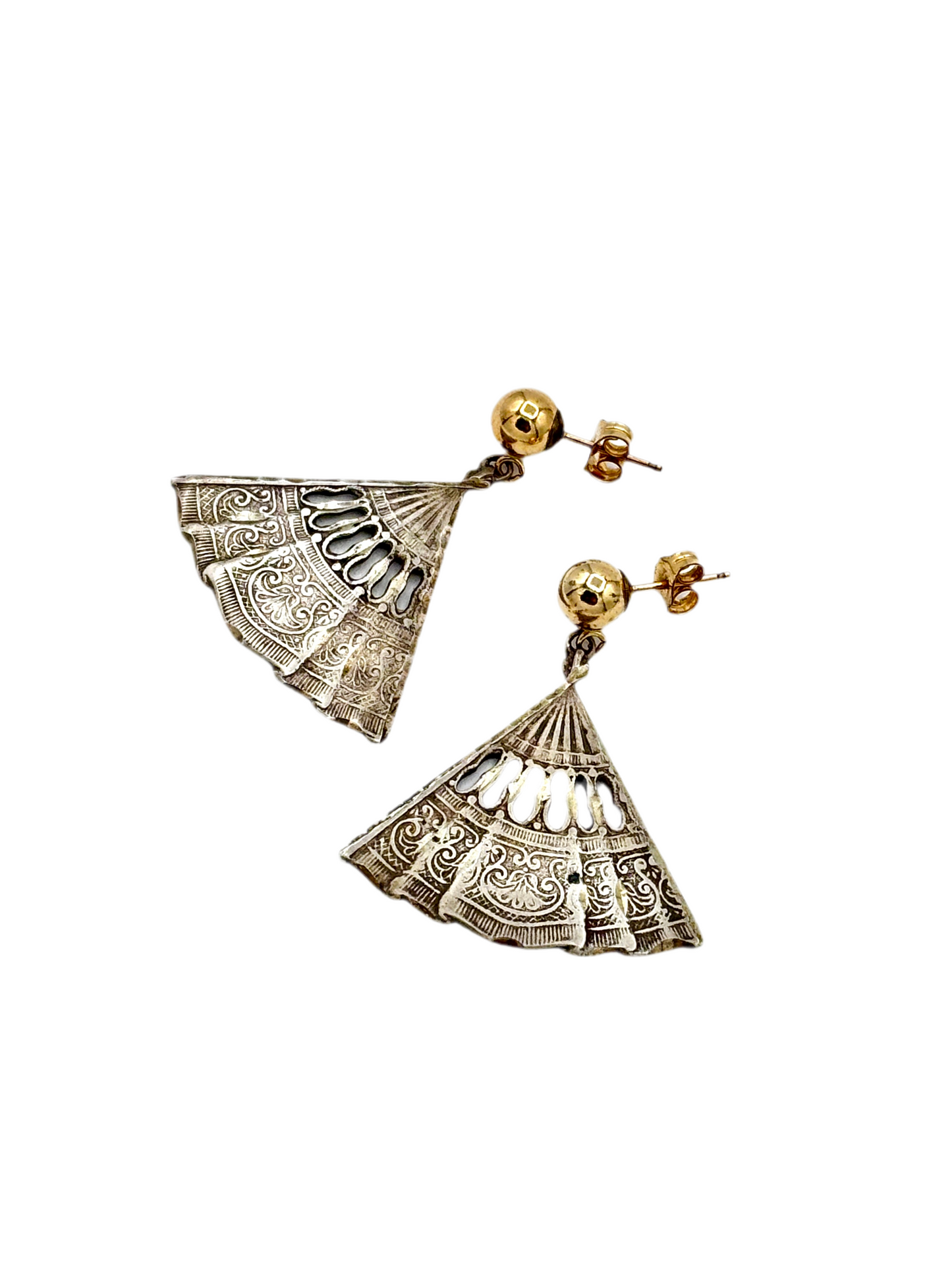 Sterling Hand Fan Earrings