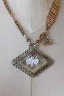 Antique Hand-Painted Orchid Necklace
