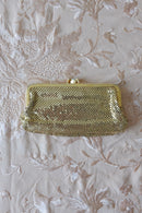 Vintage Gold Metal Mesh Clutch Bag