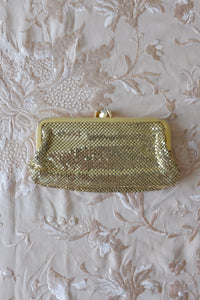 Vintage Gold Metal Mesh Clutch Bag