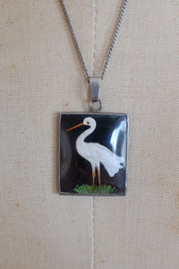 Vintage Sterling Bird Feather Necklace