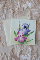 Vintage Blank Irises Greeting Card & Envelope