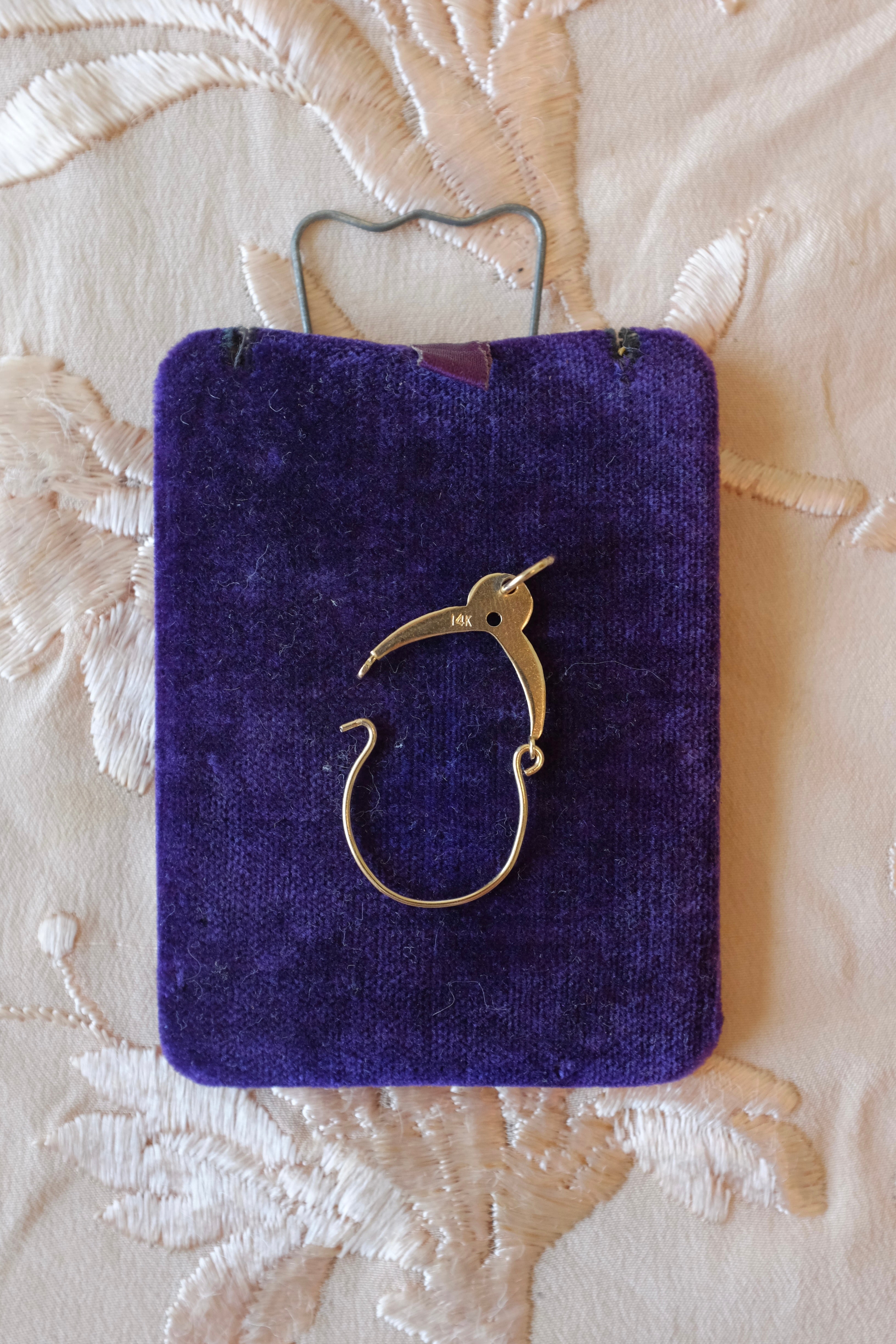 Vintage 14K Yellow Gold Charm Holder Pendant