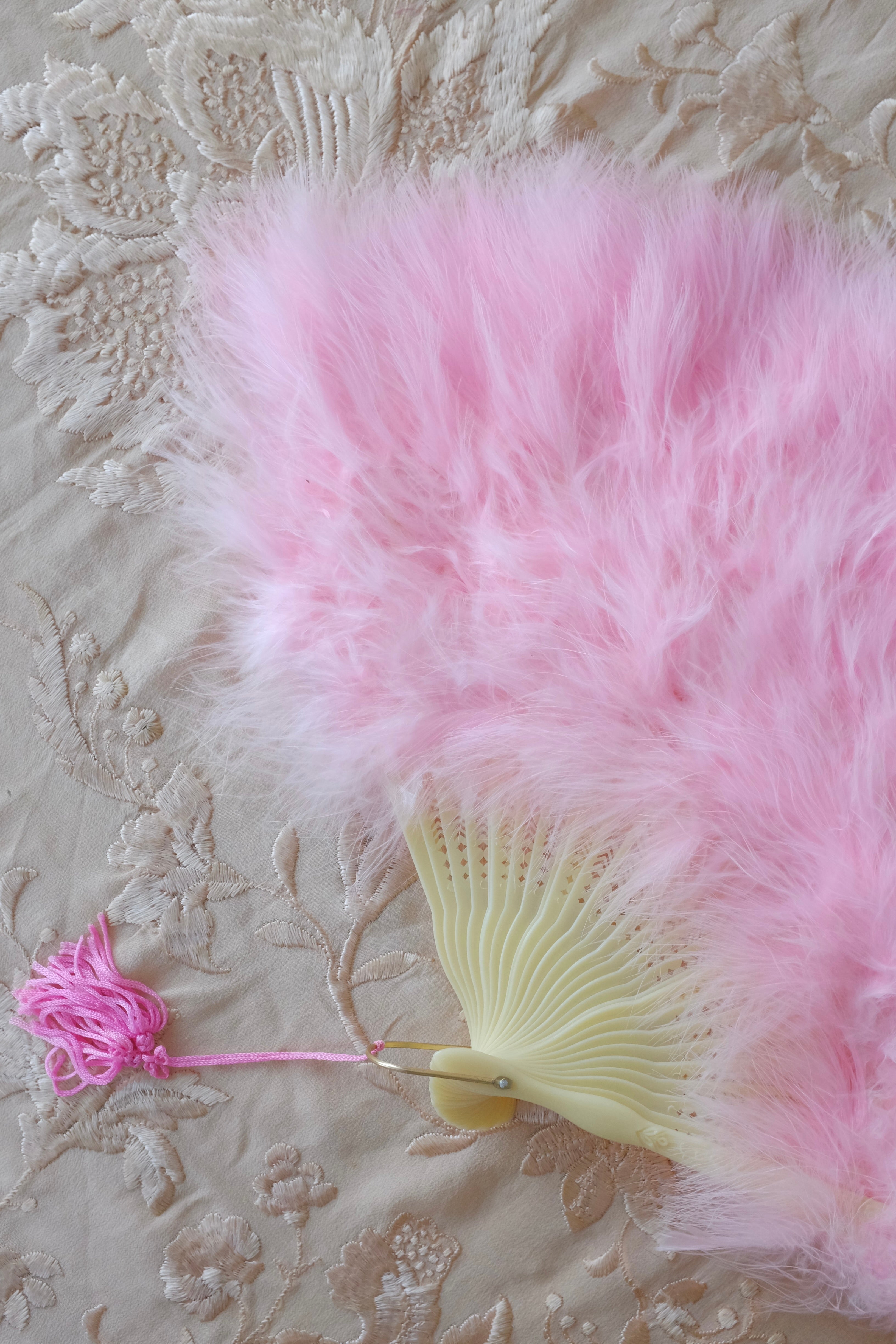 Vintage Pink Marabou Feather Fan