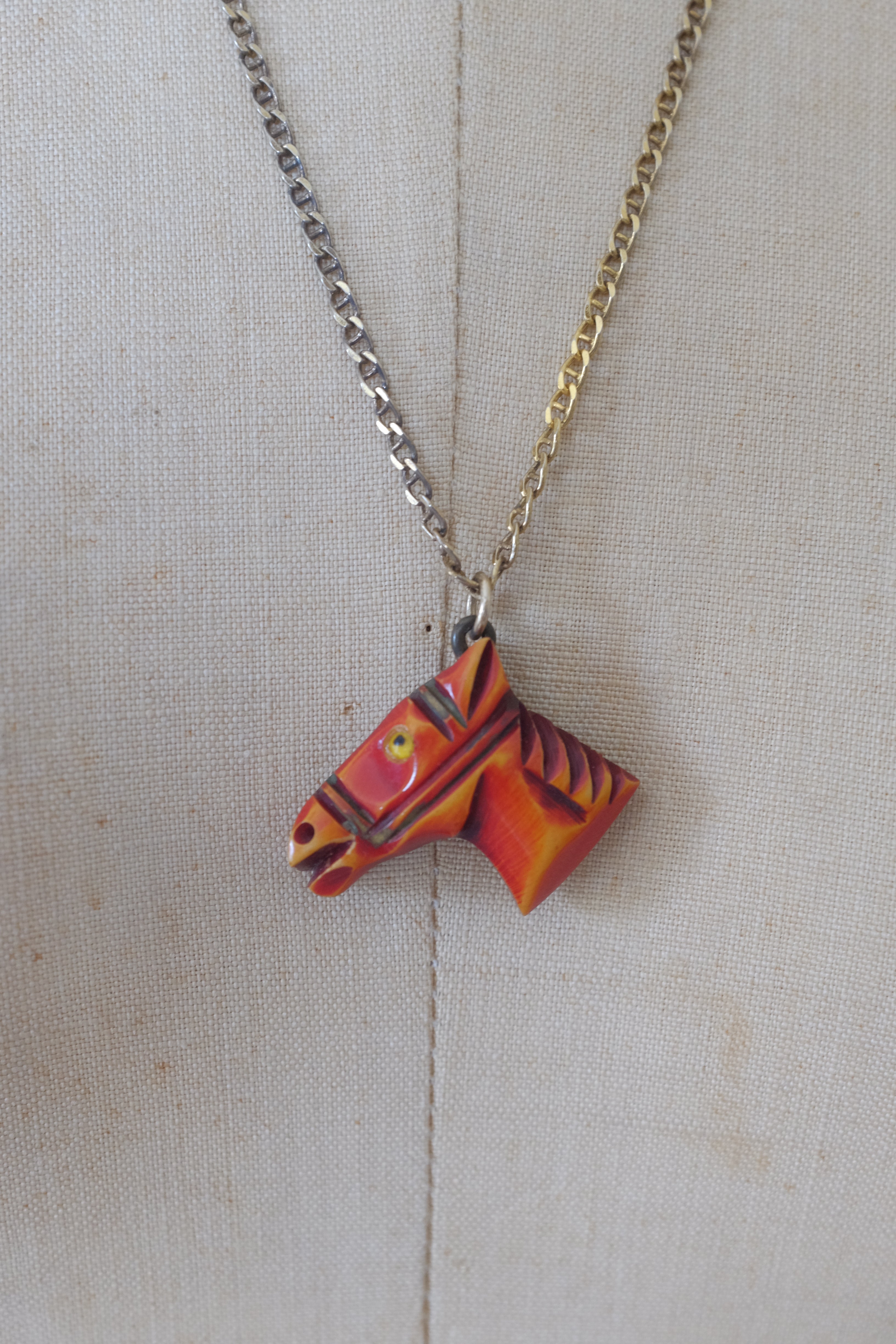 Bakelite Horse Head Necklace