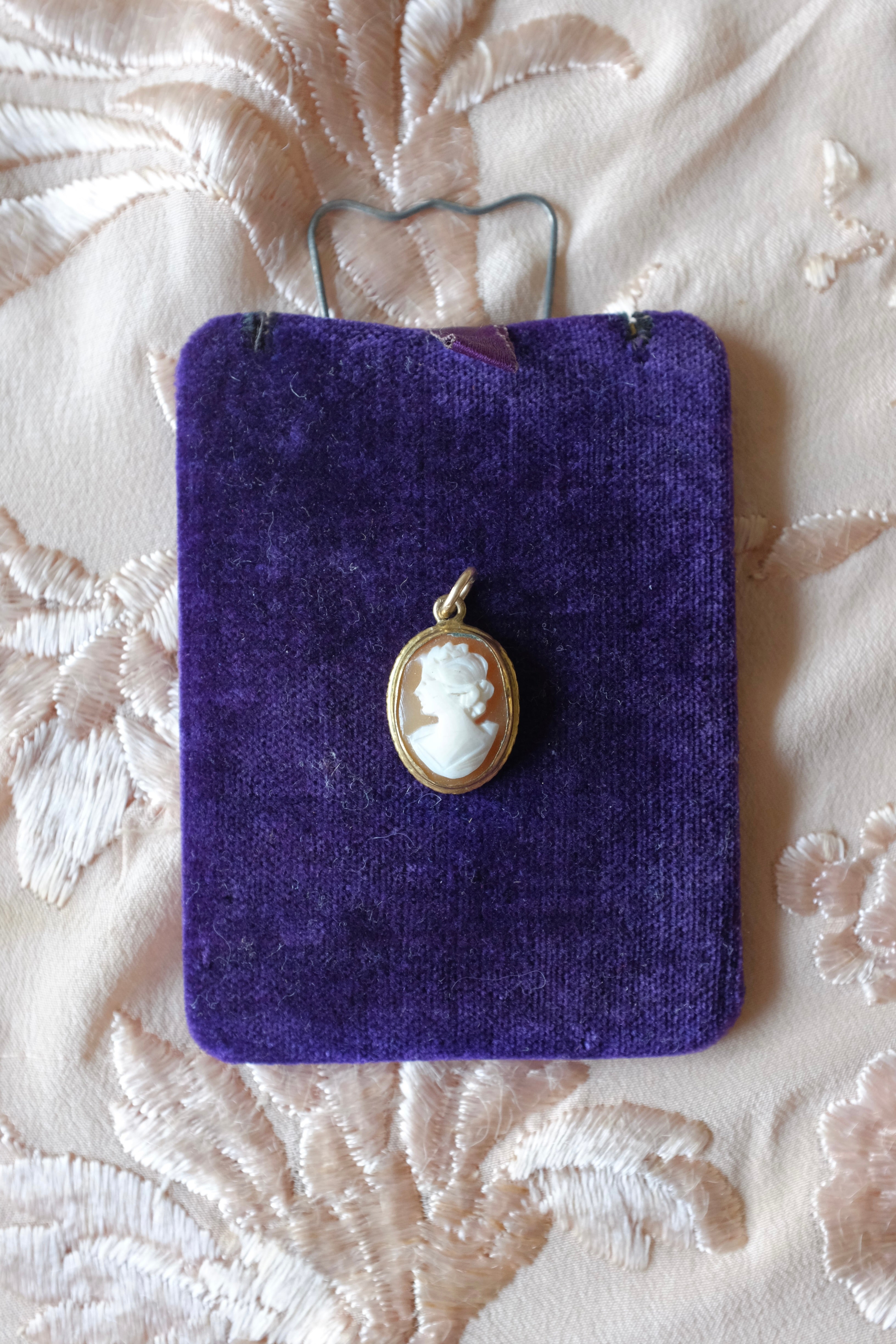 Vintage Gold Filled Peach Cameo Charm
