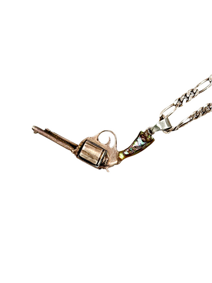 Sterling Abalone Handle Revolver Necklace