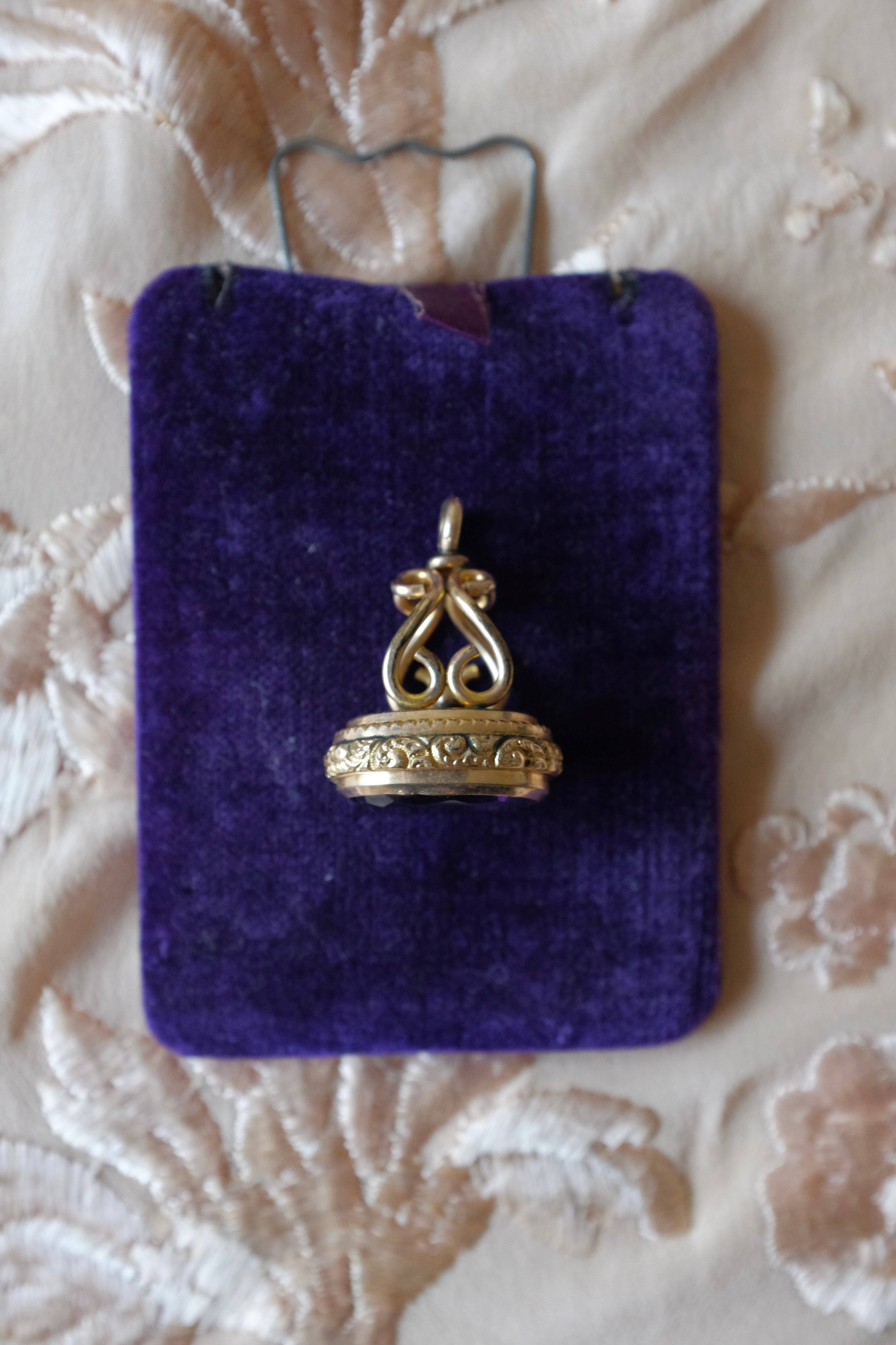 Antique Amethyst Glass Fob