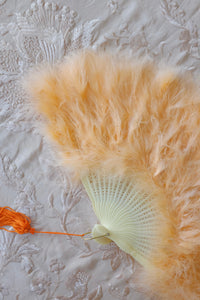 Vintage Peach Marabou Feather Fan