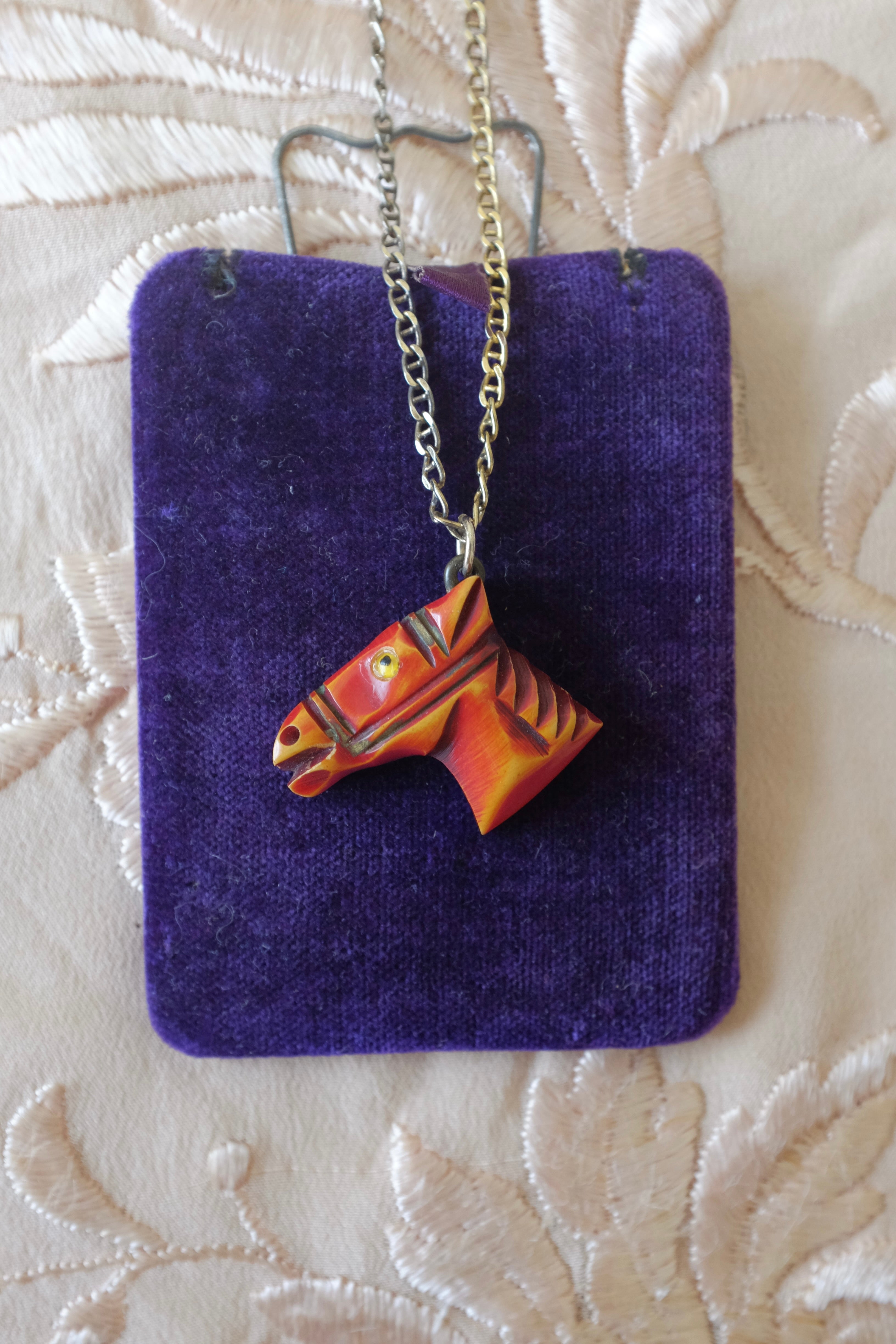 Bakelite Horse Head Necklace
