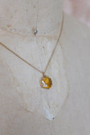Vintage Dainty Citrine Glass Necklace
