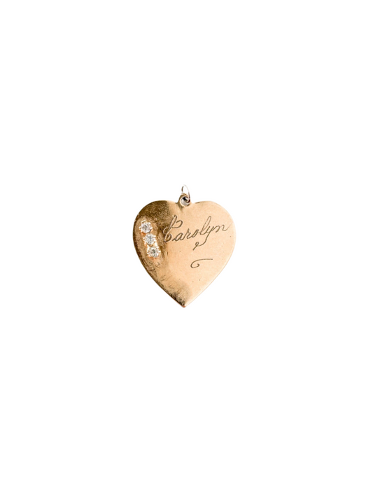 Vintage "Carolyn" Heart Charm