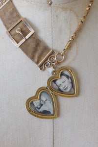Antique Assym. Buckle Heart Locket Necklace